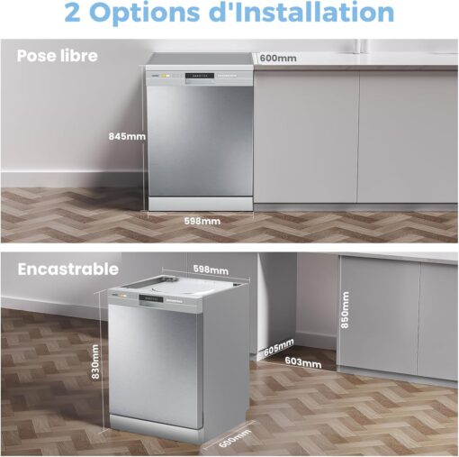 COMFEE' CDWPF1201PS | Lave-vaisselle Pose Libre 12 Couverts – Image 5