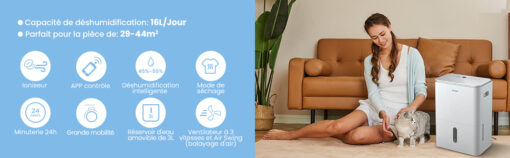 COMFEE' Easy Dry 20 | Déshumidificateur Connecté 20L avec Ioniseur – Image 4