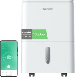 COMFEE' Easy Dry 16 | Déshumidificateur Connecté 16L avec Ioniseur