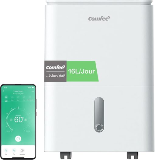 COMFEE' Easy Dry 16 | Déshumidificateur Connecté 16L avec Ioniseur