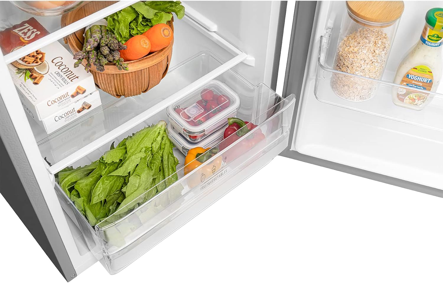 Kühl-Gefrierkombination Comfee RCB359IX2 – 262 L, Low Frost, Leise 39 dB, LED-Beleuchtung, Edelstahl – Bild 6