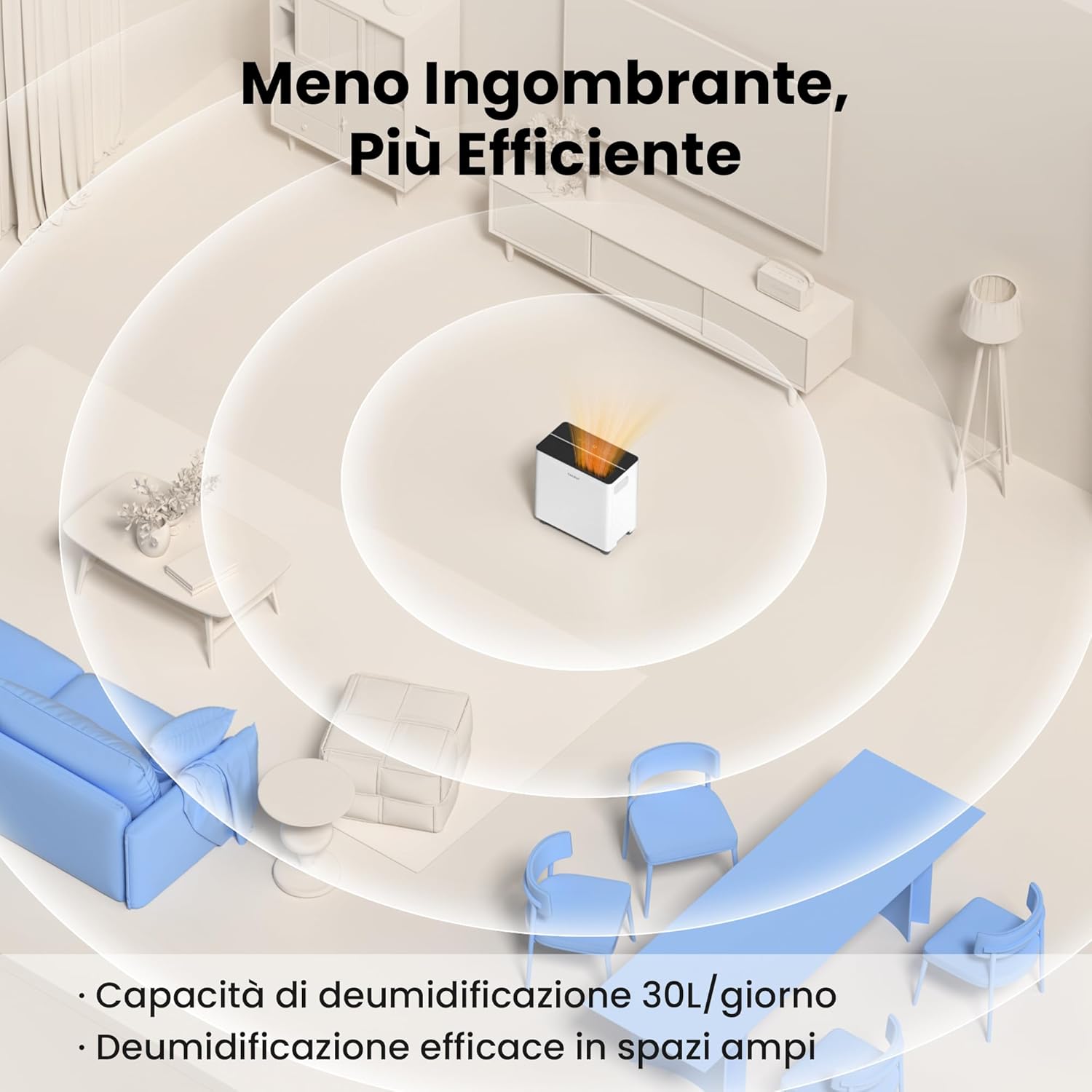 COMFEE CDDAE-30DEN7-QA3 | Deumidificatore Smart 30L con APP e Serbatoio Laterale - immagine 4