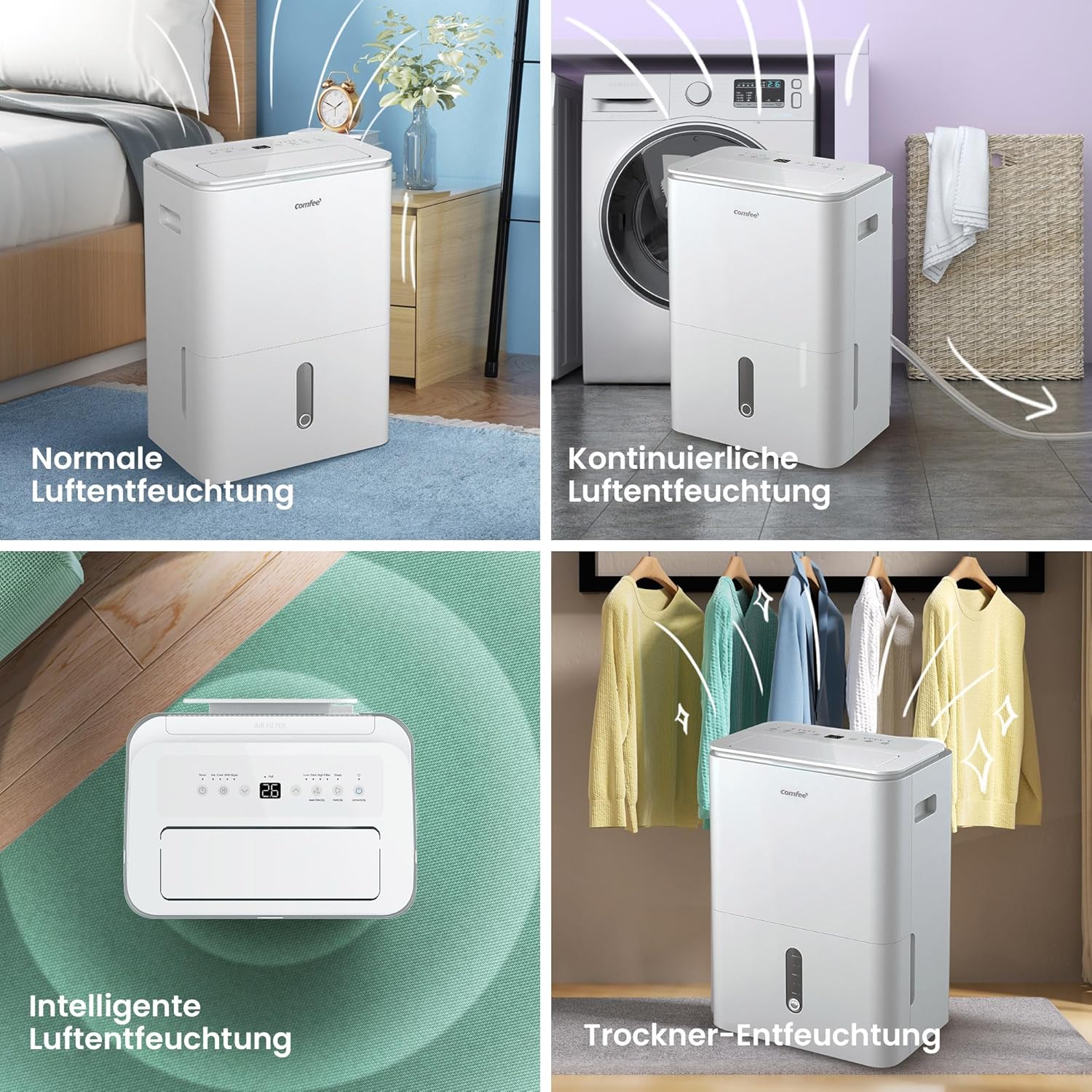 COMFEE DF7 Easy Dry 16 | Smarter Luftentfeuchter 16L mit Ionisator – Bild 6