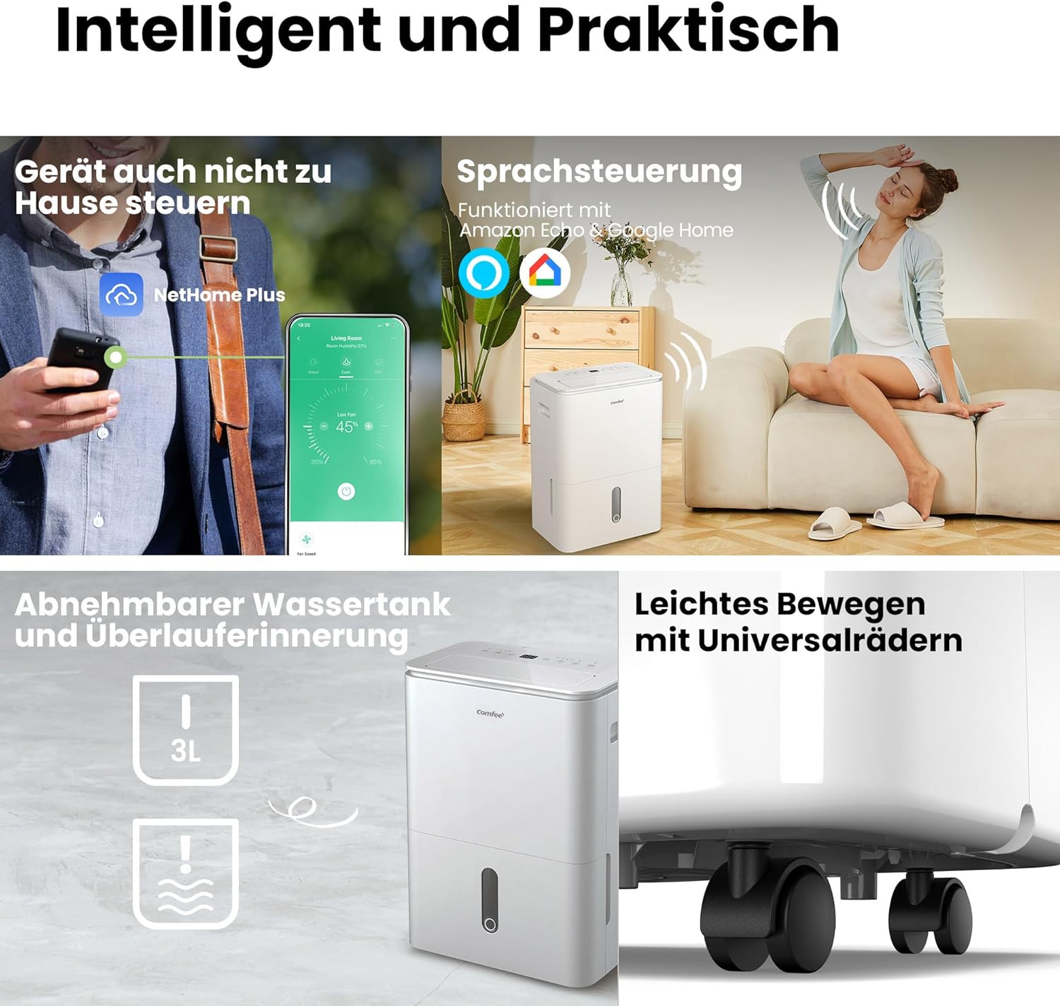 COMFEE DF7 Easy Dry 16 | Smarter Luftentfeuchter 16L mit Ionisator – Bild 10