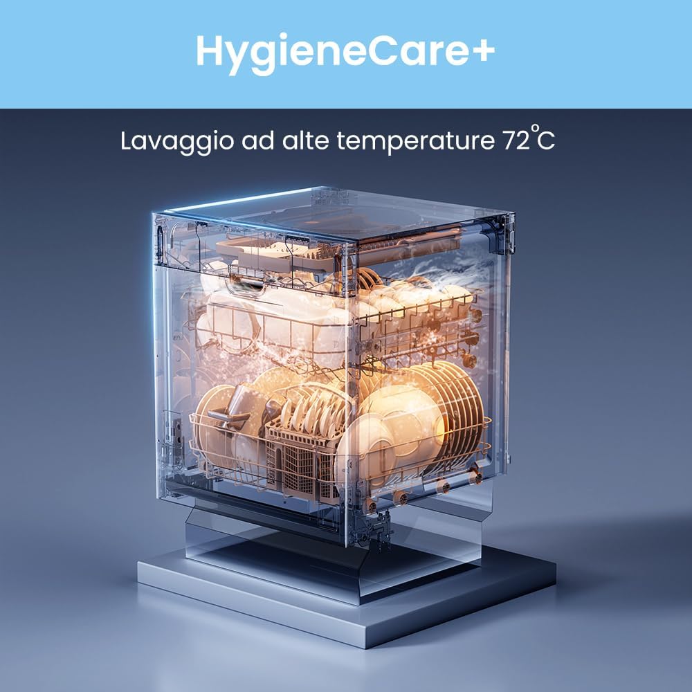 COMFEE CDWPB1415P(S)-W-EU | Lavastoviglie da Incasso 14 Coperti, IoT MSmartHome, Funzione Mezzo Carico, Asciugatura Extra – Inox - immagine 6