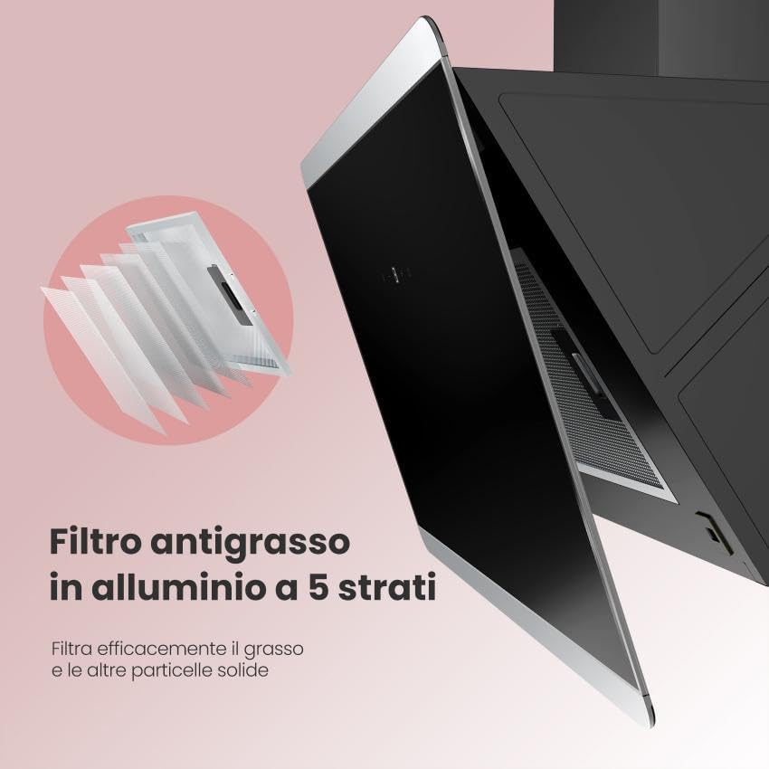 COMFEE CHK 3.6J64A1B | Wandhaube 60cm mit Touch-Bedienung & LED | Schwarz – Bild 3