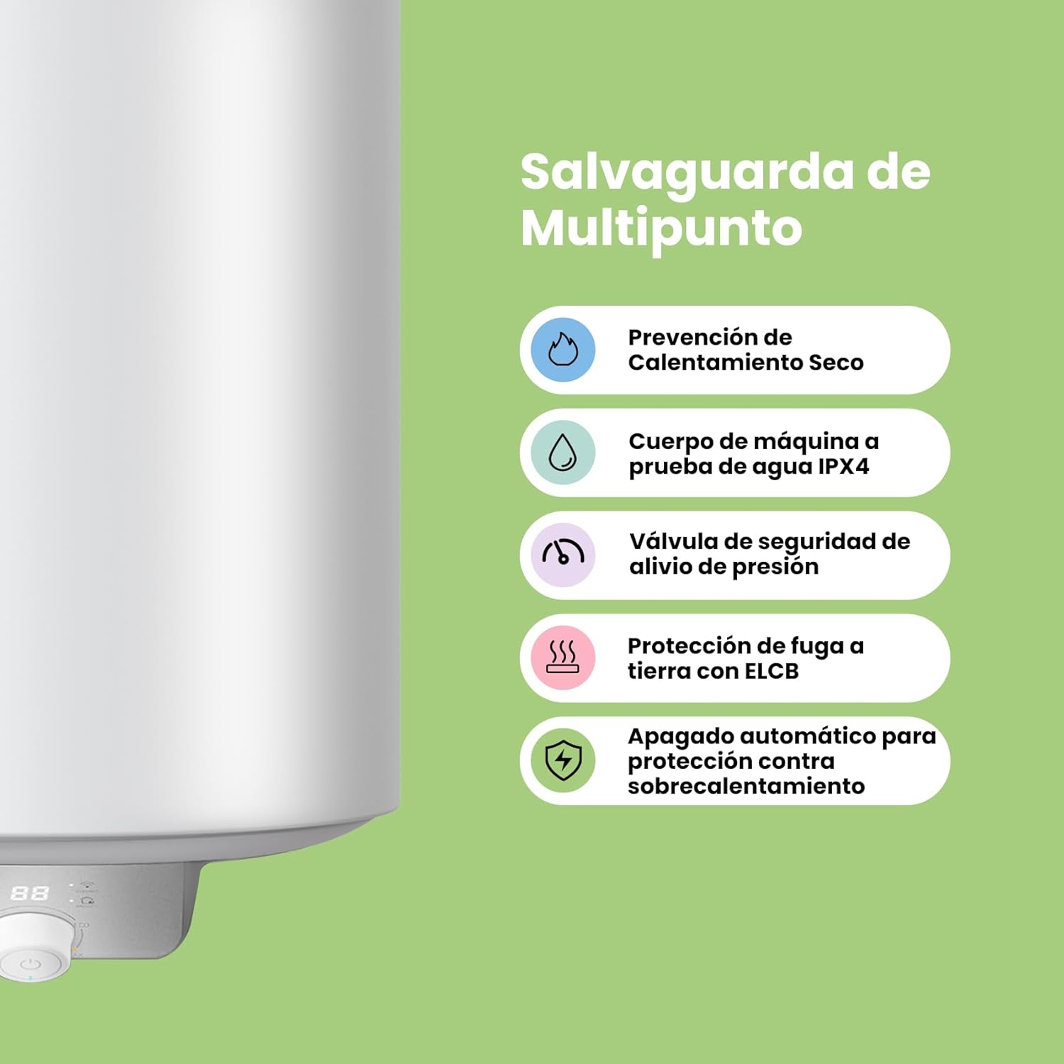 COMFEE D50-15EFG | Scaldabagno Elettrico Smart 50 L Wi-Fi, Programmi, Sterilizzazione, Classe B - immagine 2