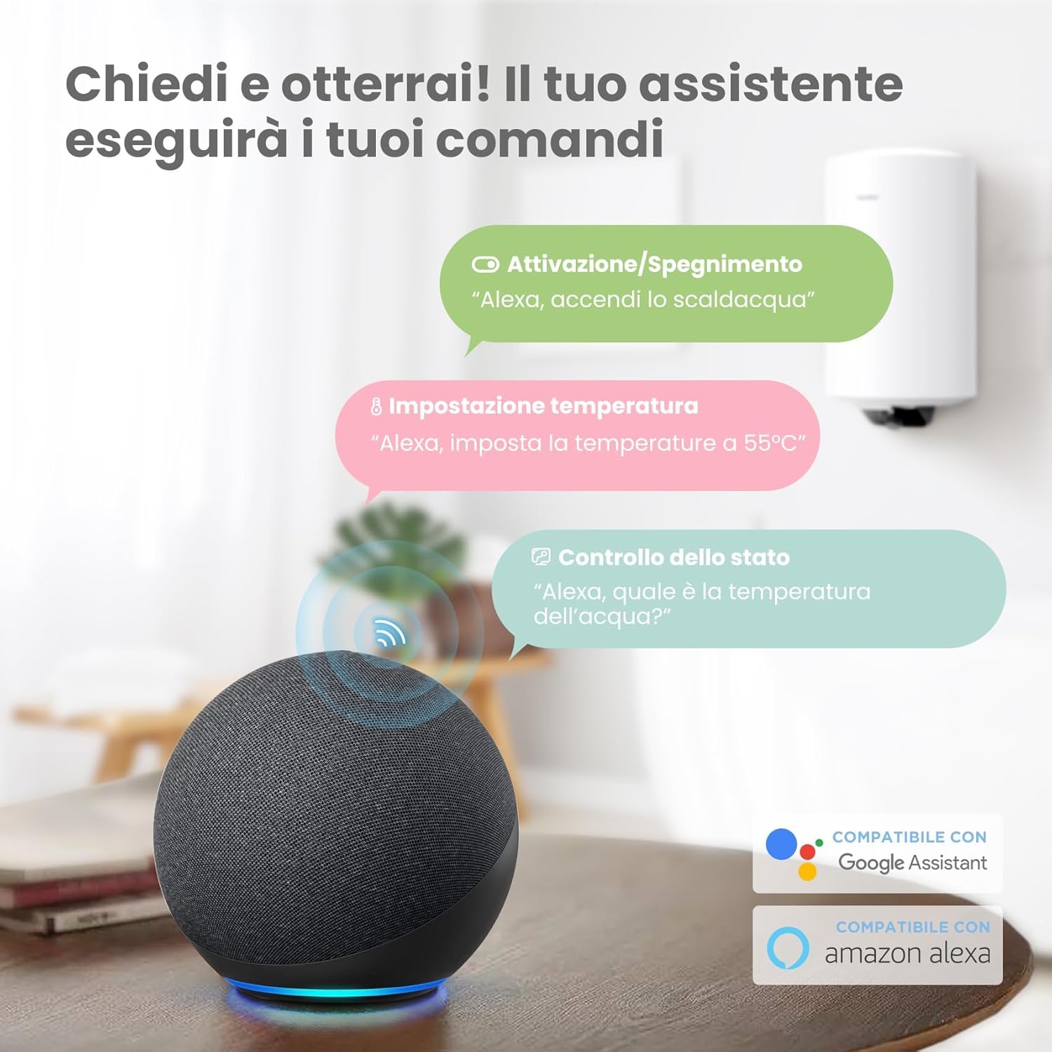 COMFEE D50-15EFG | Scaldabagno Elettrico Smart 50 L Wi-Fi, Programmi, Sterilizzazione, Classe B - immagine 6