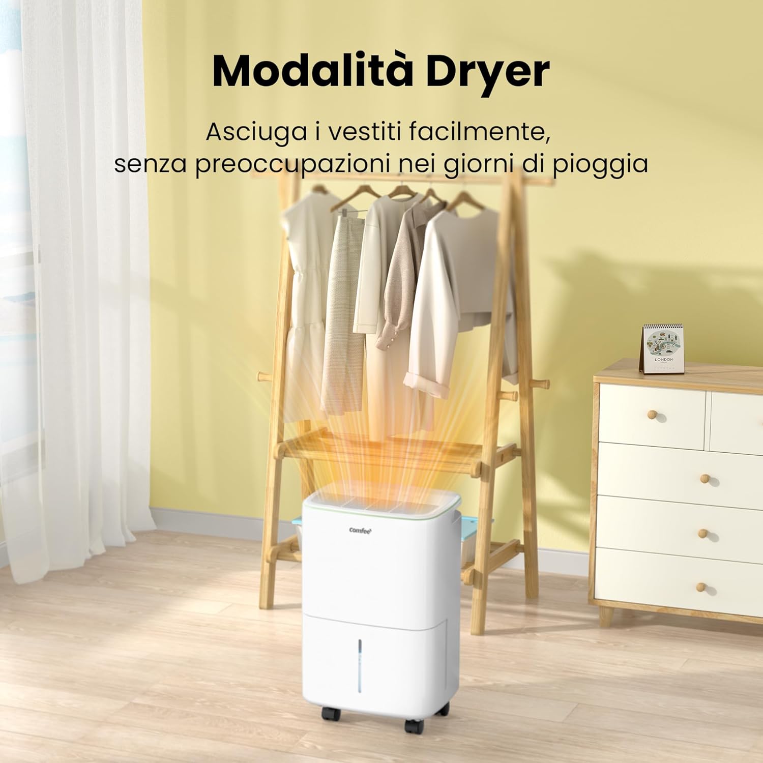 COMFEE CDDOE-12DEN7-QA3 | Deumidificatore Silenzioso 12L Compatto per Piccoli Spazi - immagine 10