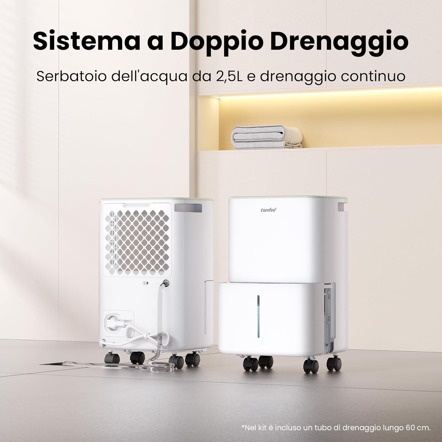 COMFEE CDDOE-12DEN7-QA3 | Deumidificatore Silenzioso 12L Compatto per Piccoli Spazi - immagine 7