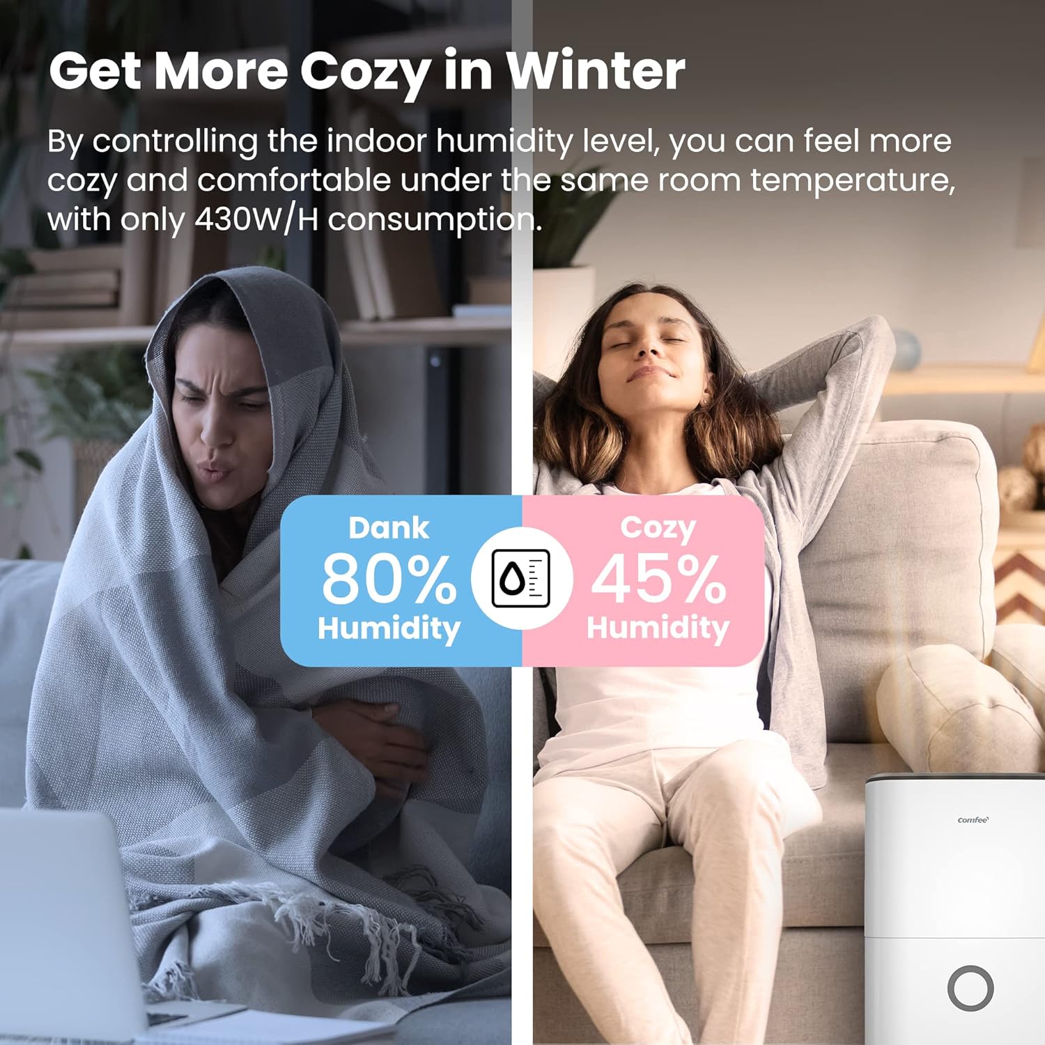 COMFEE MDDF-16DEN7-WF | Luftentfeuchter 16L mit App & Alexa – Bild 10