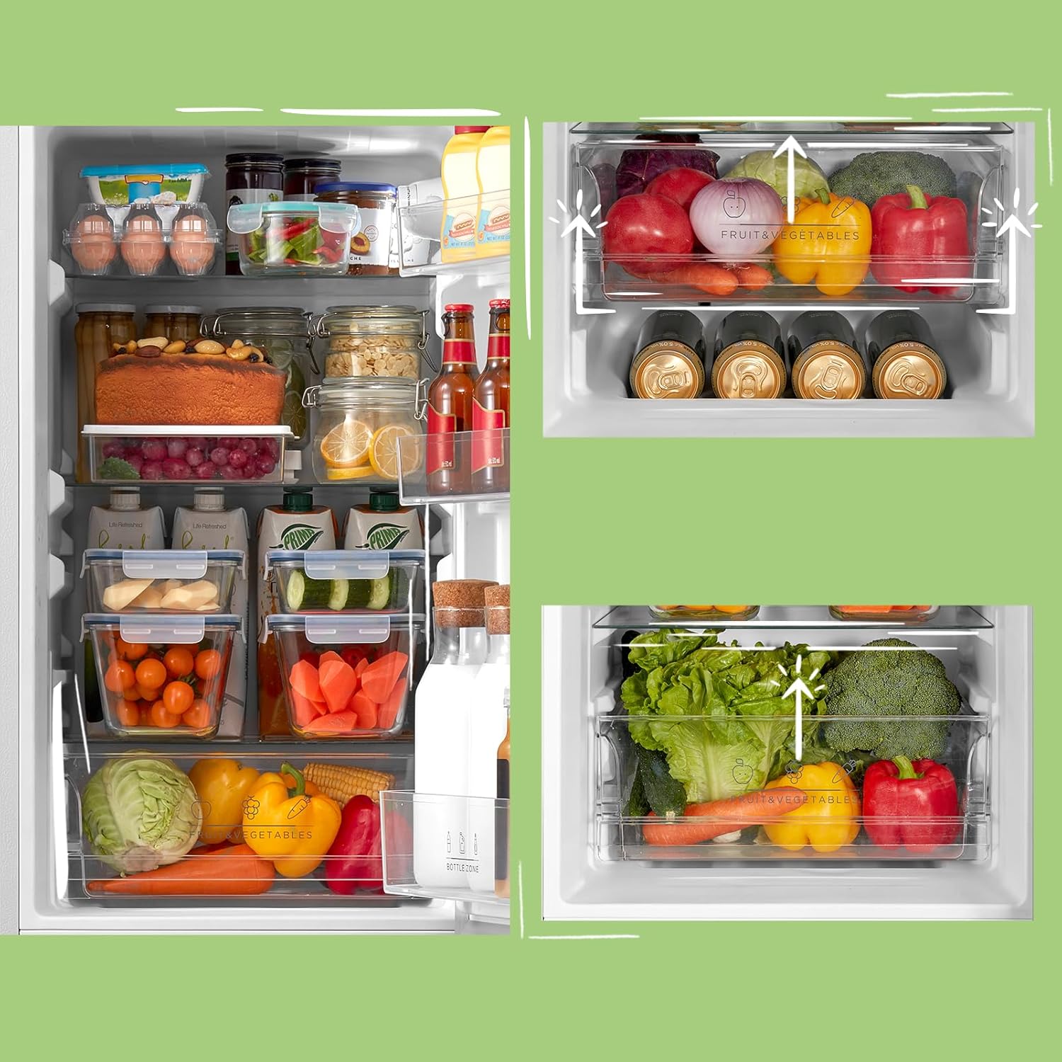 Kühlschrank Comfee RCB169DK2(E) – 174L, Low Frost, Thermostat einstellbar, LED, Elegantes Schwarz – Bild 9