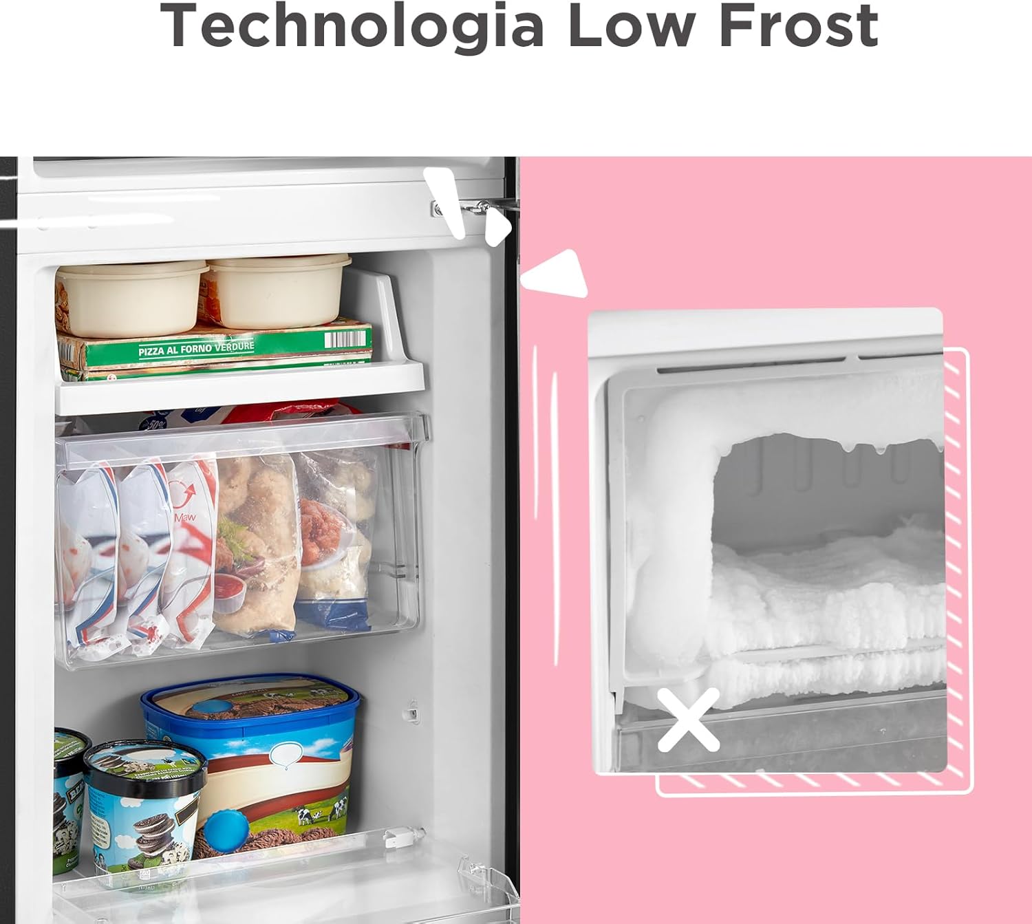 Kühlschrank Comfee RCB169DK2(E) – 174L, Low Frost, Thermostat einstellbar, LED, Elegantes Schwarz – Bild 8