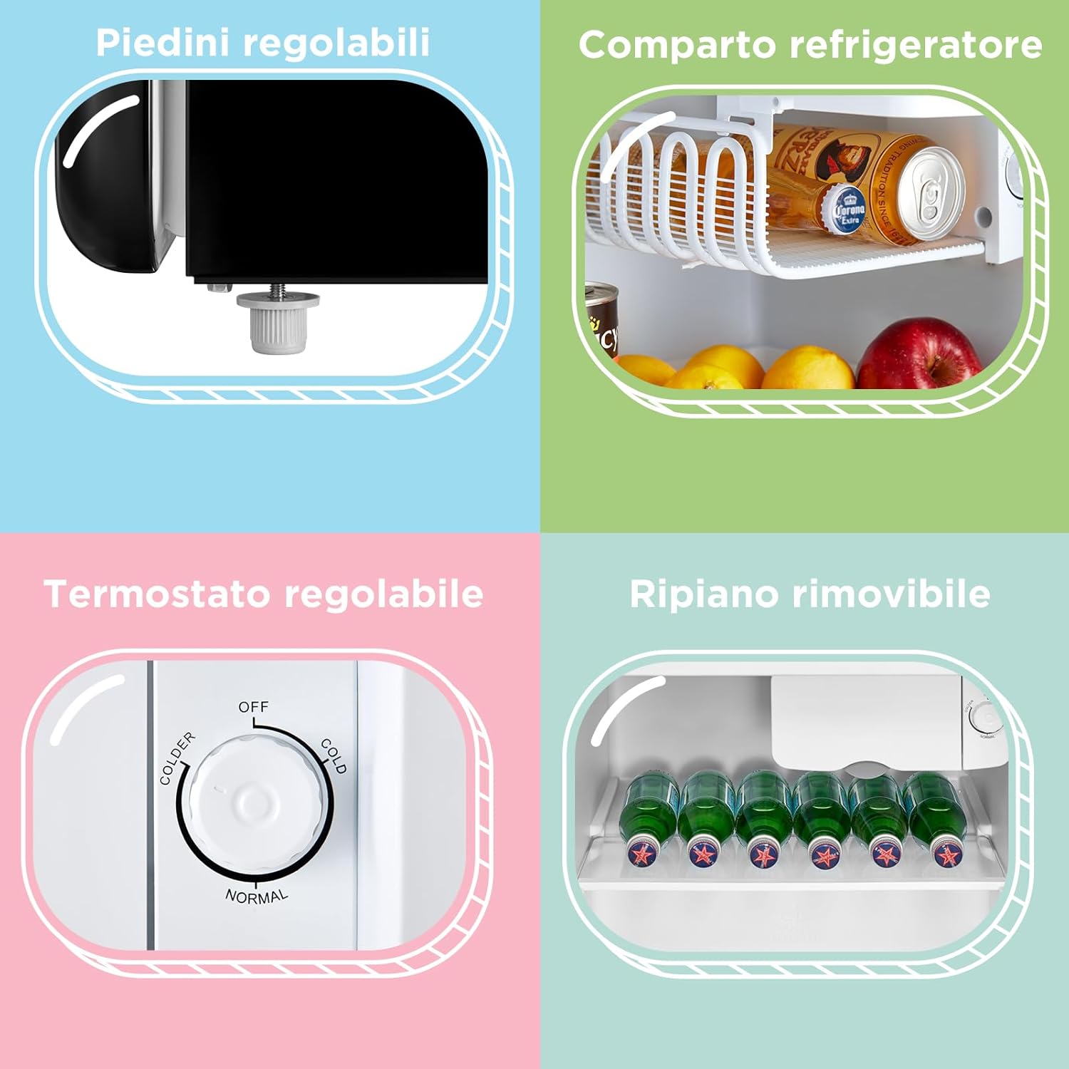 Mini Kühlschrank Retro Comfee RCD50BL2EURT(E) – 47L, LED, Schwarz – Bild 10