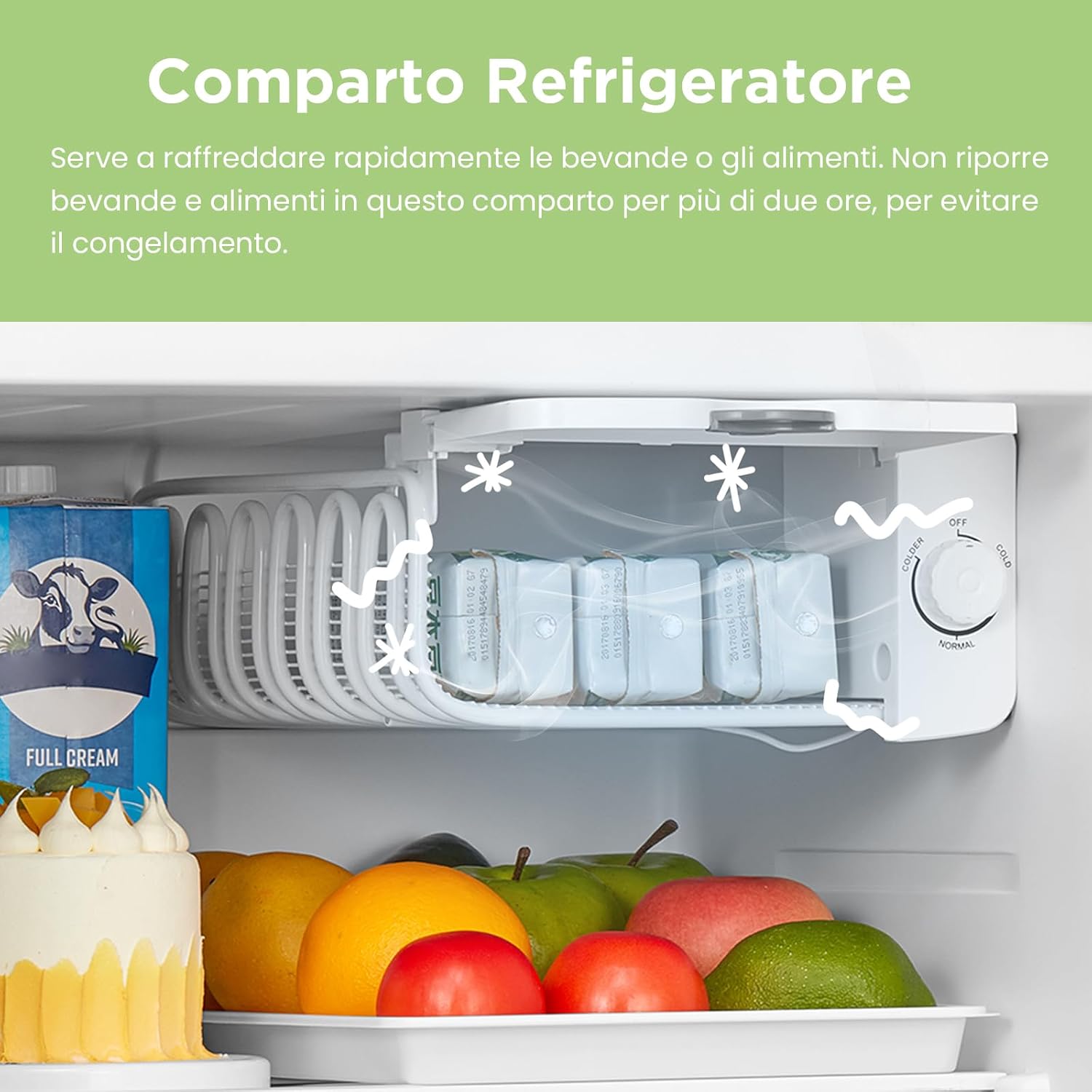 Mini Kühlschrank Retro Comfee RCD50BL2EURT(E) – 47L, LED, Schwarz – Bild 9