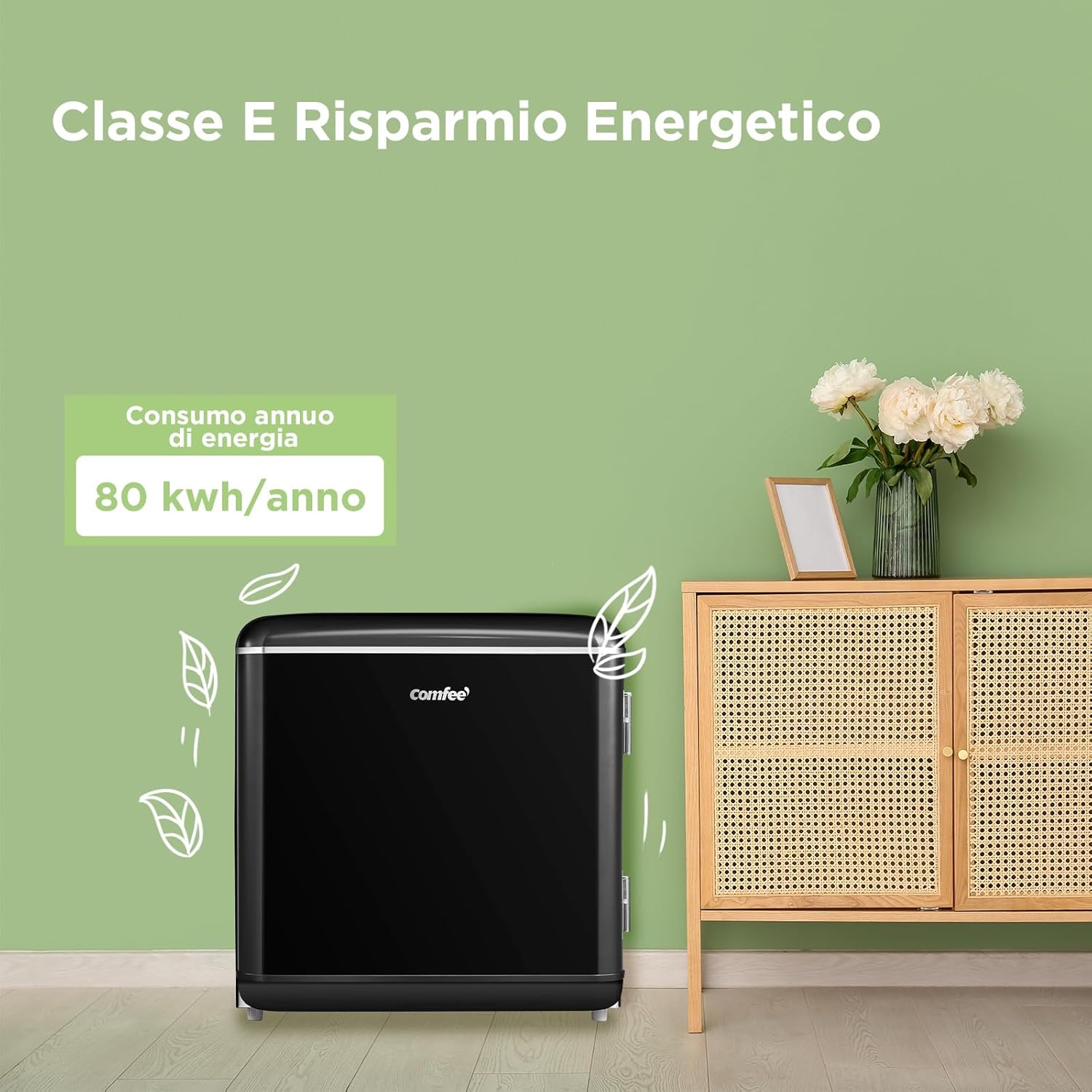 Mini Kühlschrank Retro Comfee RCD50BL2EURT(E) – 47L, LED, Schwarz – Bild 7