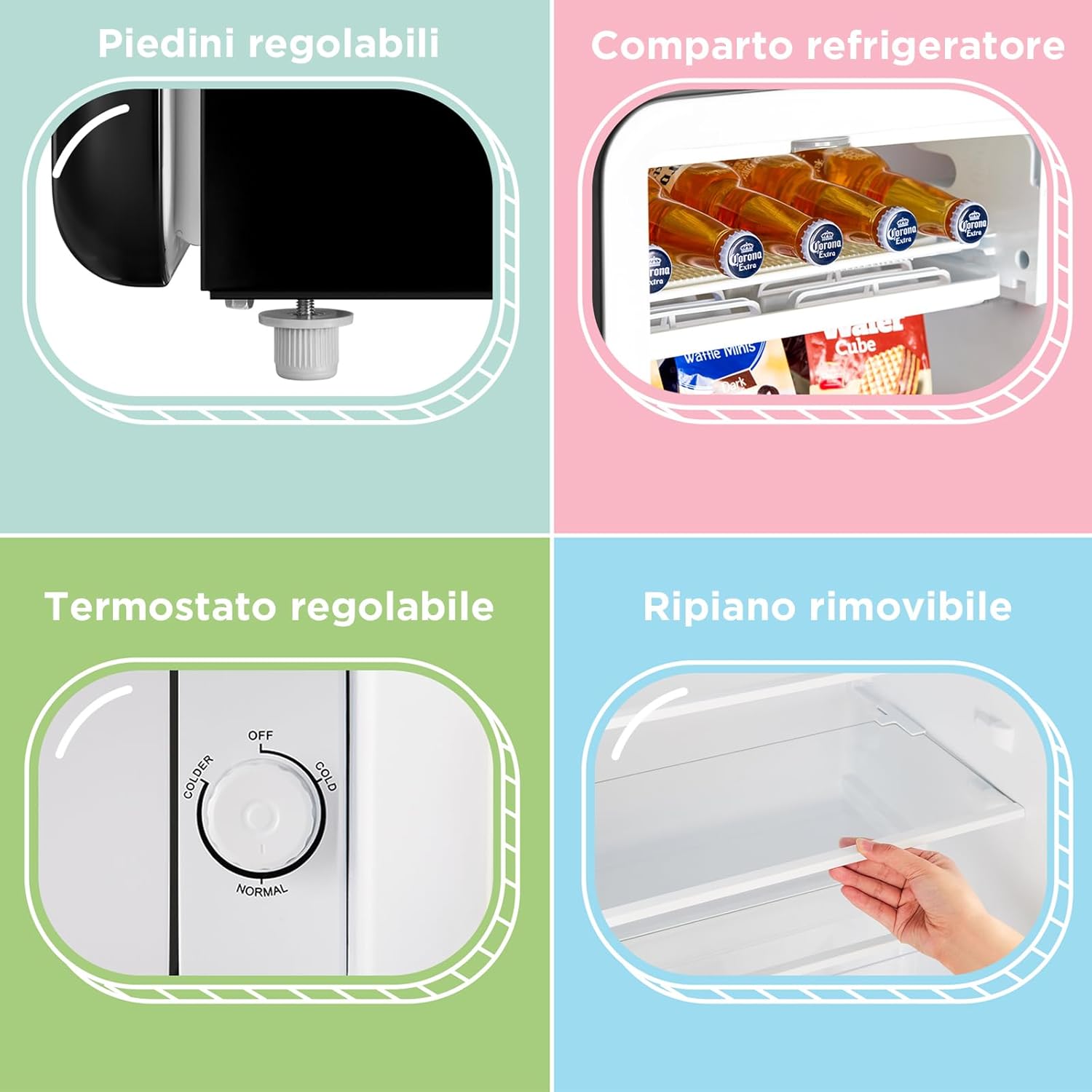 Retro Kühlschrank Comfee RCD93BL2EURT(E) – 93L, Unterbau, LED, Schwarz – Bild 8