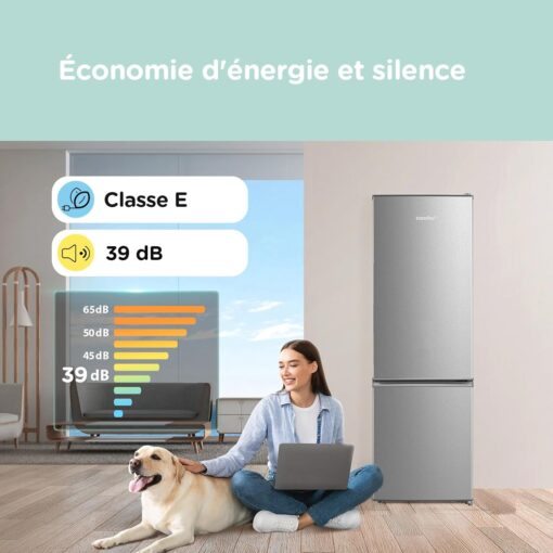 Réfrigérateur Combiné Comfee RCB359IX2 – 262 L, Low Frost, Silencieux 39 dB, Éclairage LED, Finition Inox – Image 3