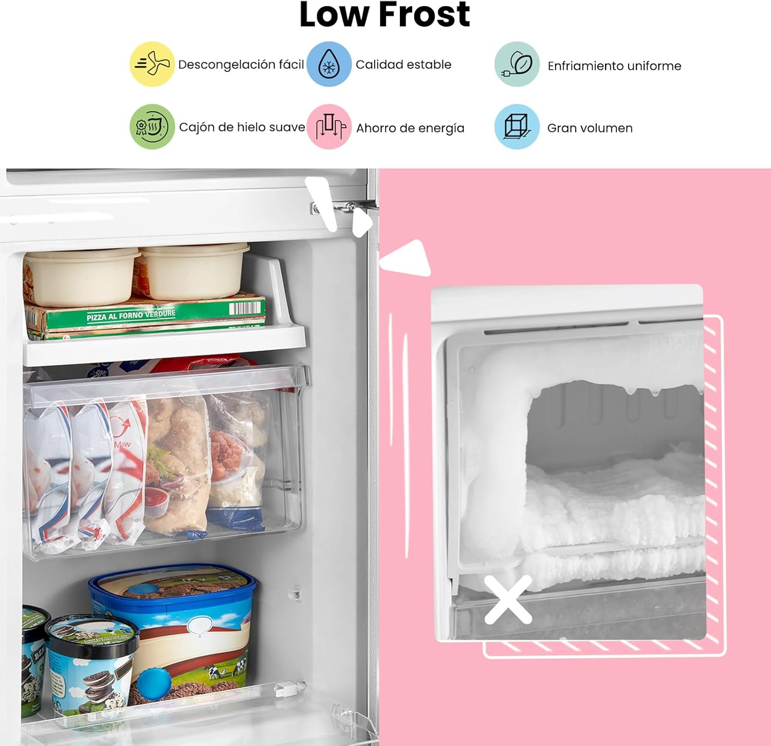 Réfrigérateur Comfee RCB169DK2(E) – 174L, Low Frost, Thermostat réglable, LED, Finition noire élégante – Image 10