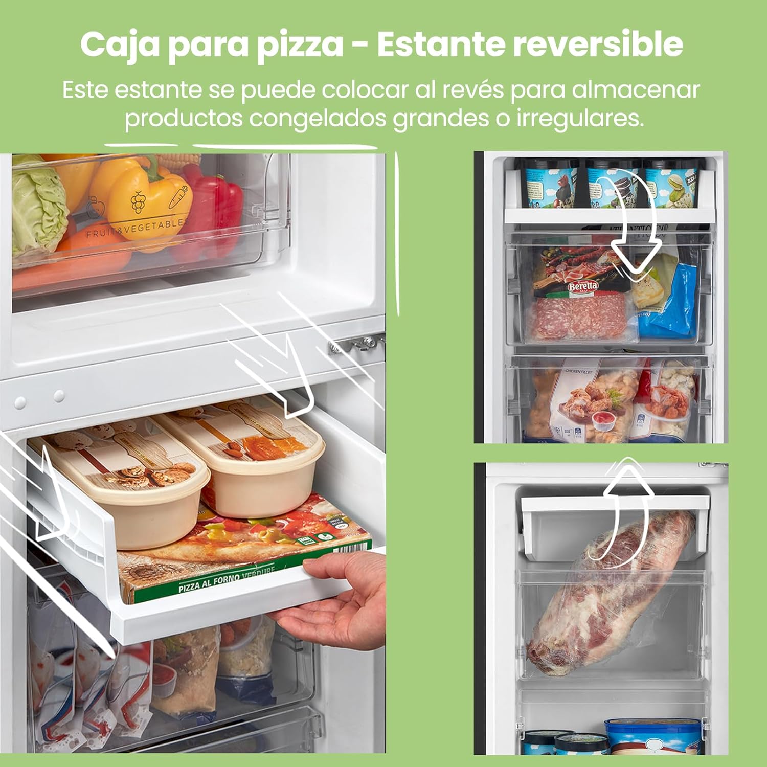 Réfrigérateur Comfee RCB169DK2(E) – 174L, Low Frost, Thermostat réglable, LED, Finition noire élégante – Image 8