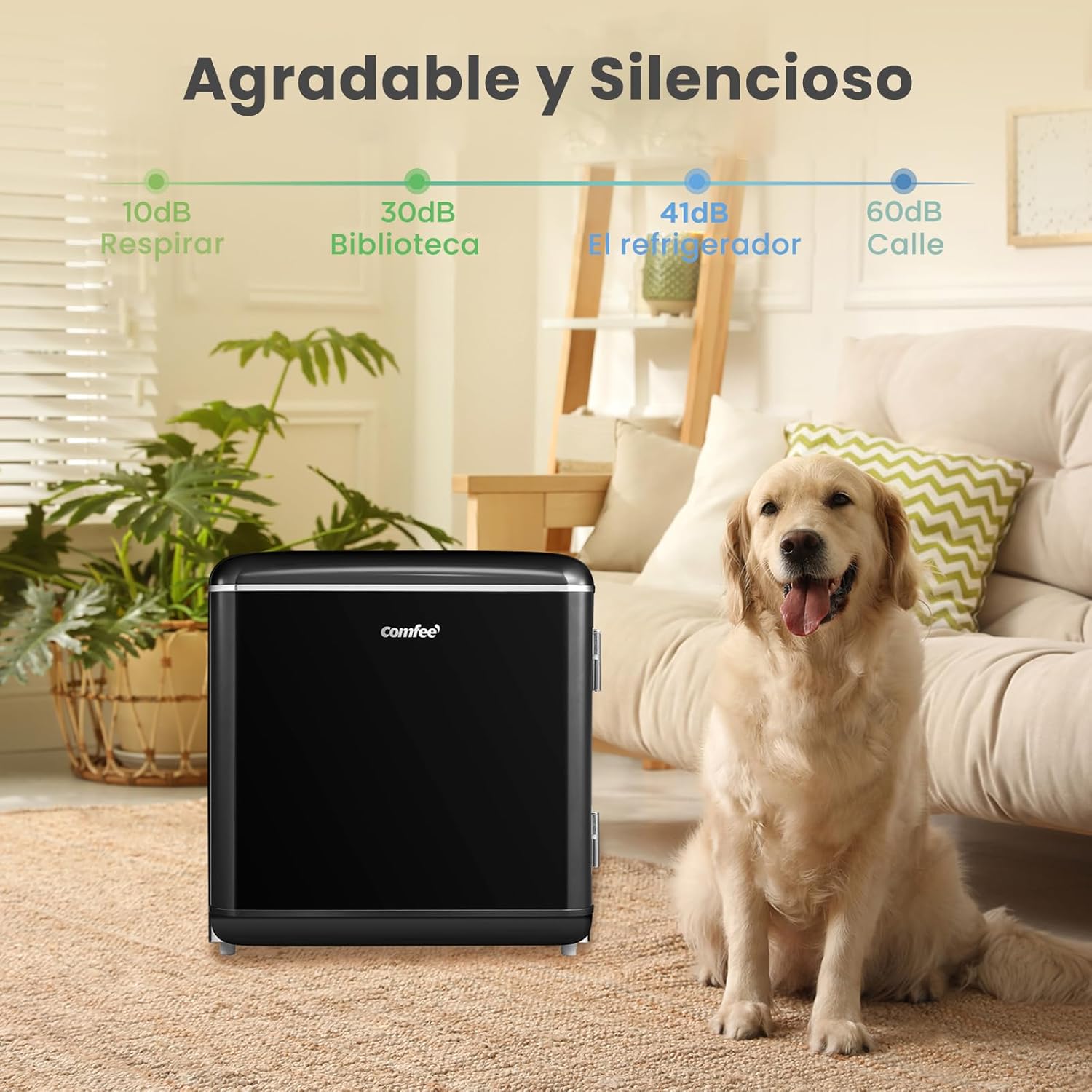 Mini Réfrigérateur Rétro Comfee RCD50BL2EURT(E) – 47L, LED, Noir – Image 6