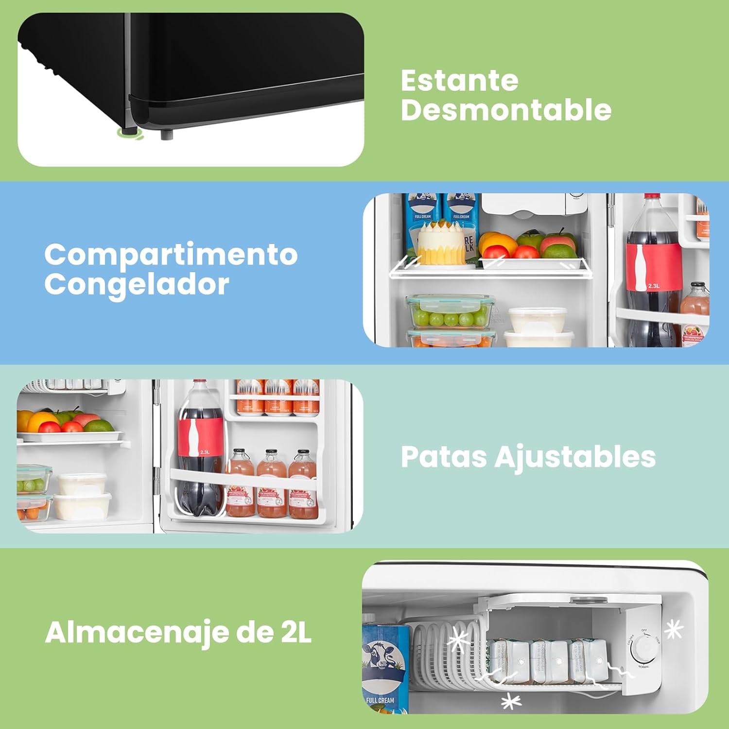 Mini Réfrigérateur Rétro Comfee RCD50BL2EURT(E) – 47L, LED, Noir – Image 12