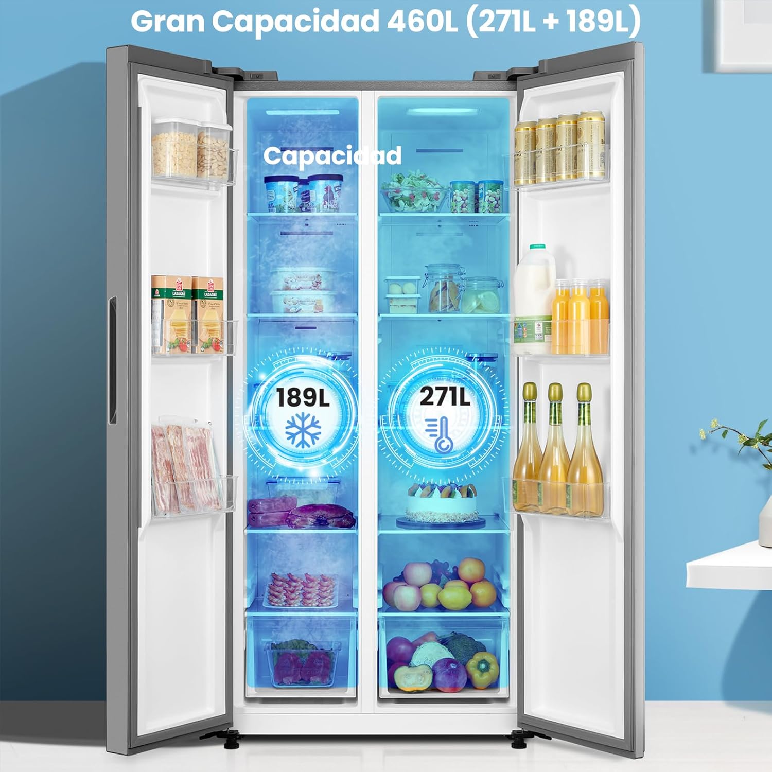 Réfrigérateur Américain Comfee Frigo RCS609IX2 – No Frost, Inverter, 460L, Double Contrôle de Température – Finition Inox – Image 3