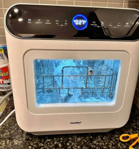 COMFEE' Table Top Dishwasher 6 Place Settings | Mini Countertop Dishwasher with LED Display & Delay Start photo review