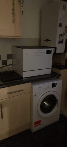 COMFEE' Table Top Dishwasher 6 Place Settings | Mini Countertop Dishwasher with LED Display & Delay Start photo review