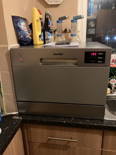 COMFEE' Table Top Dishwasher 6 Place Settings | Mini Countertop Dishwasher with LED Display & Delay Start photo review