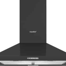 COMFEE PYRA17B-60 Chimney Cooker Hood 60cm | Black Wall Mounted Extractor Fan