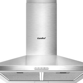 COMFEE KWH-PYRA17SS-60 Chimney Cooker Hood 60cm | Silver Wall Mounted Extractor Fan