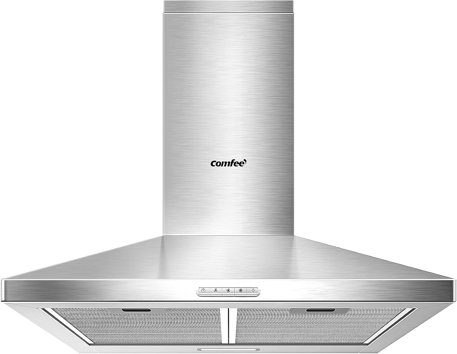 COMFEE KWH-PYRA17SS-60 Chimney Cooker Hood 60cm | Silver Wall Mounted Extractor Fan