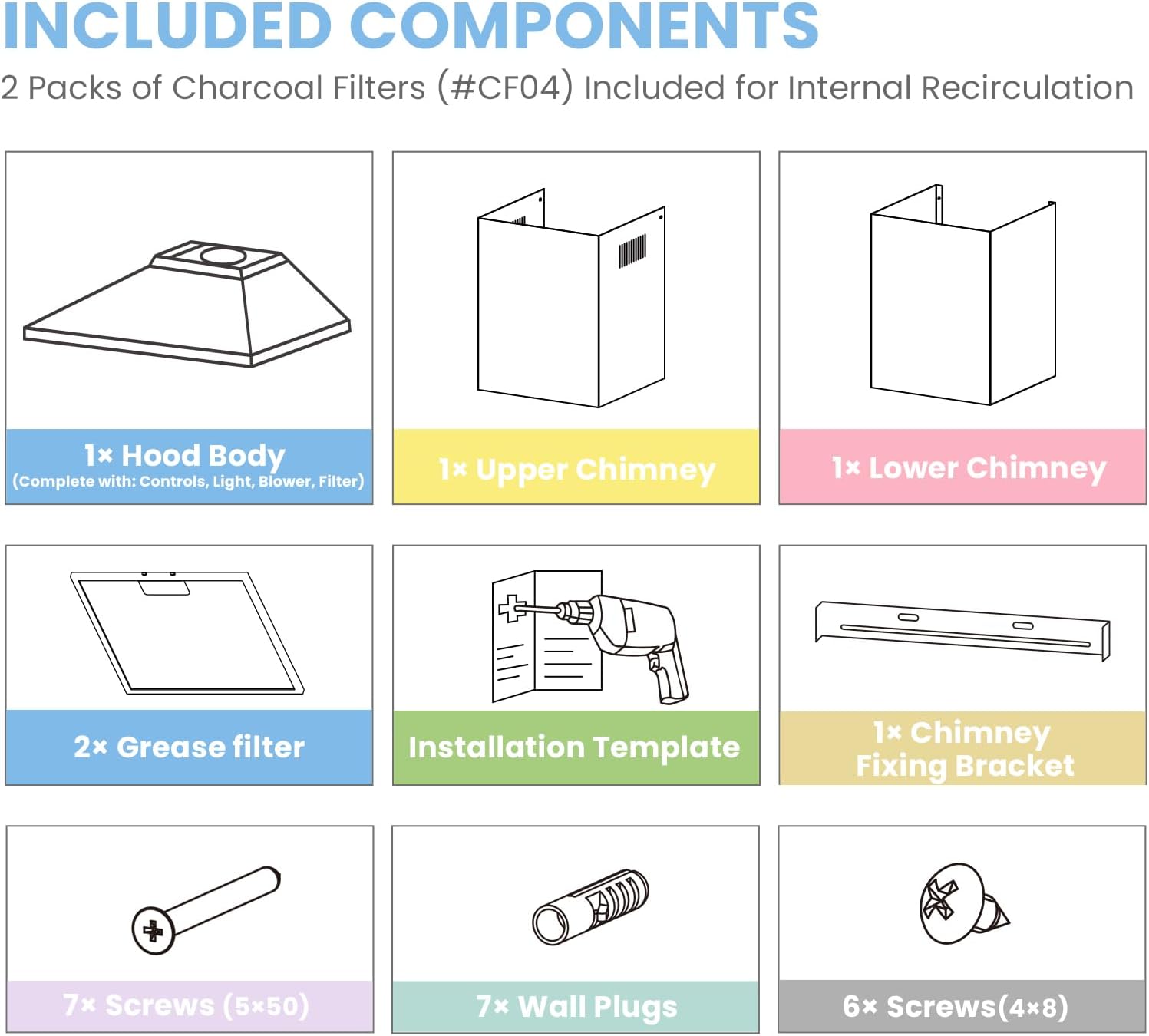COMFEE 60cm Chimney Cooker Hood | A++ Stainless Steel Extractor with 400m³/h Suction & LED Lights - Image 7