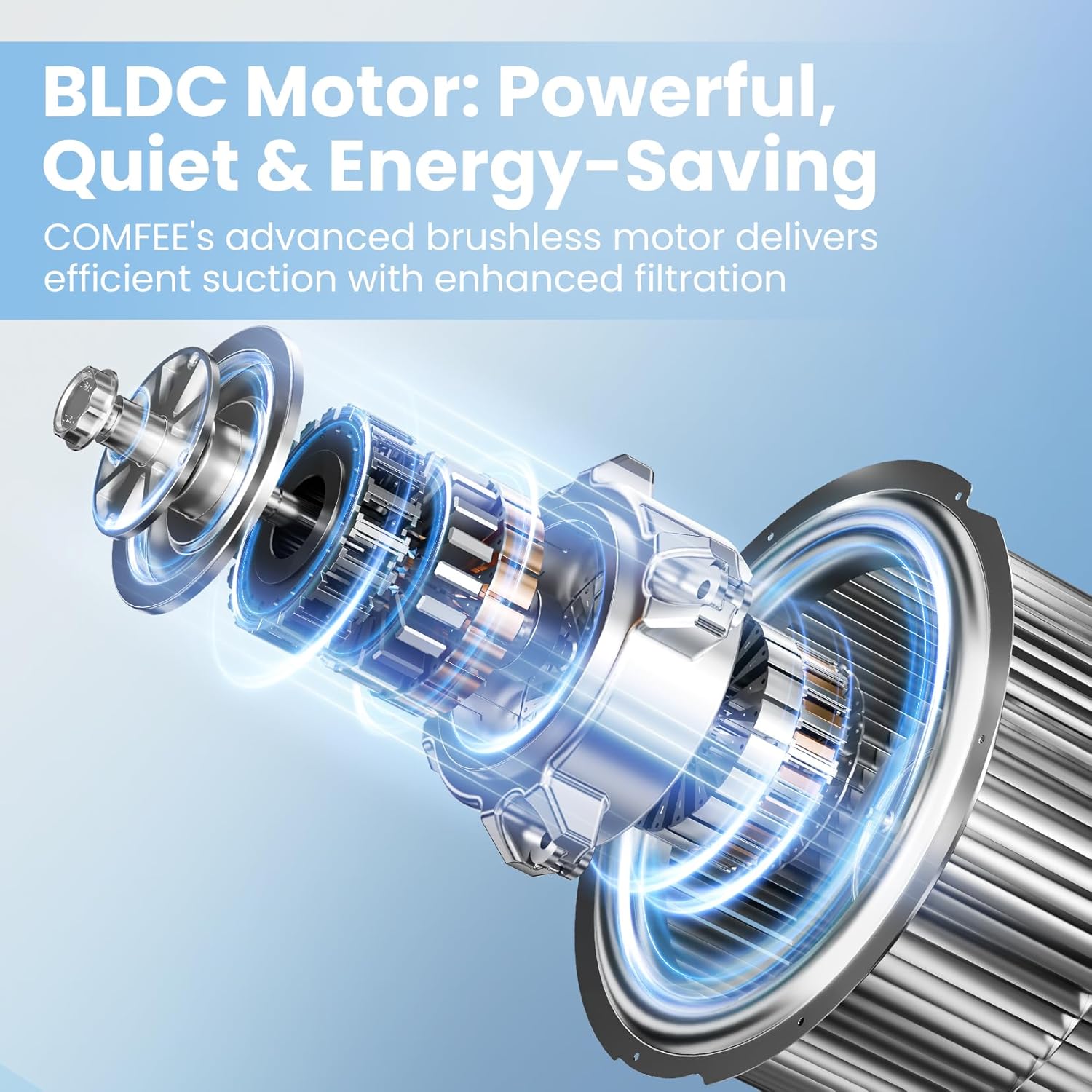 COMFEE 60cm Angled Cooker Hood | A++ Energy Class Black Glass Extractor - Image 6