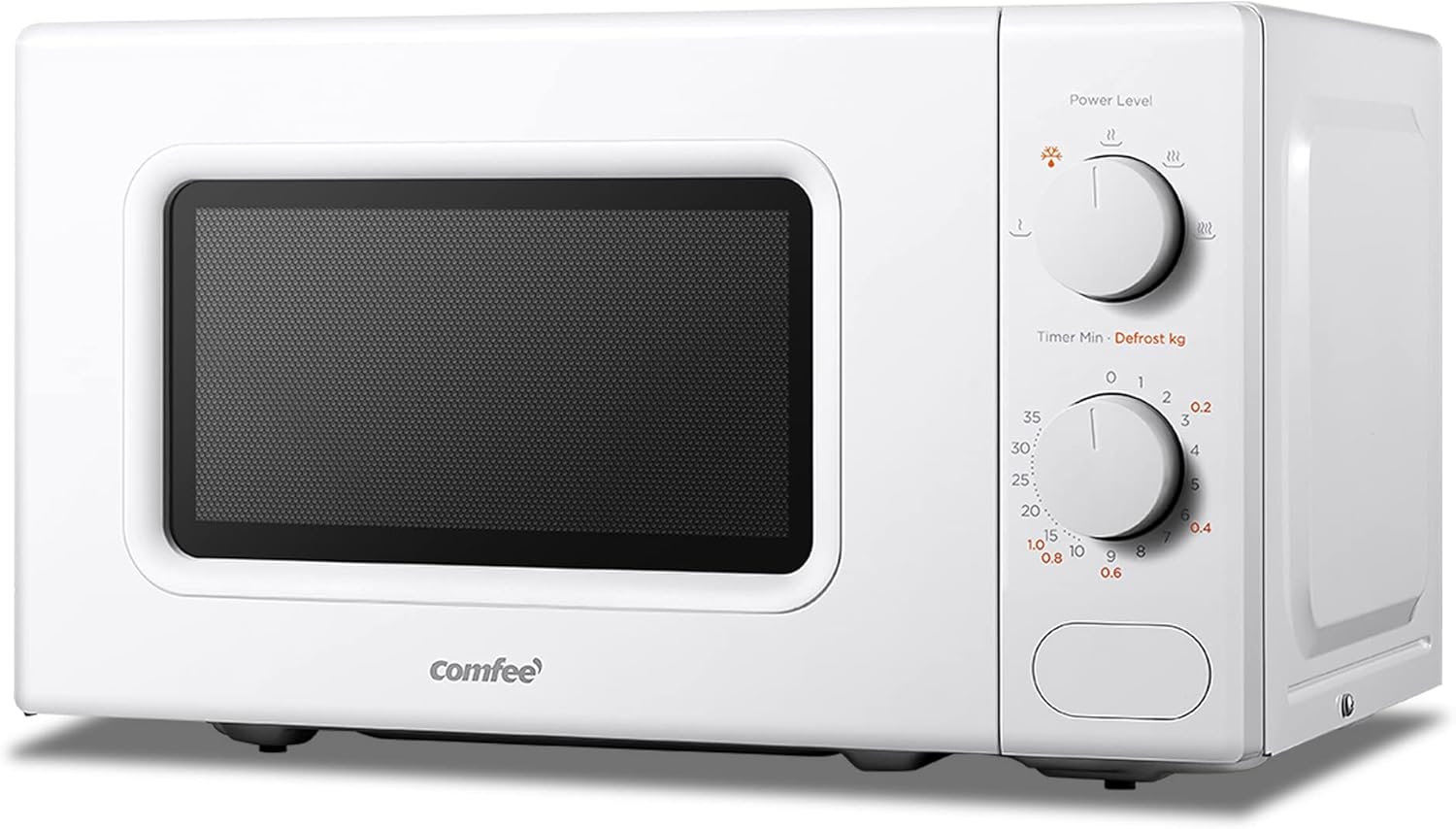 COMFEE' 20L Compact White Microwave | 700W Manual Control Countertop Microwave