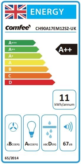 COMFEE 90cm Chimney Cooker Hood A++ | Stainless Steel Extractor - Image 10