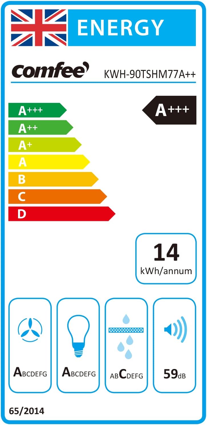 COMFEE 90cm A+++ Cooker Hood 90M77 | 650m³/h Gesture Control - Image 12