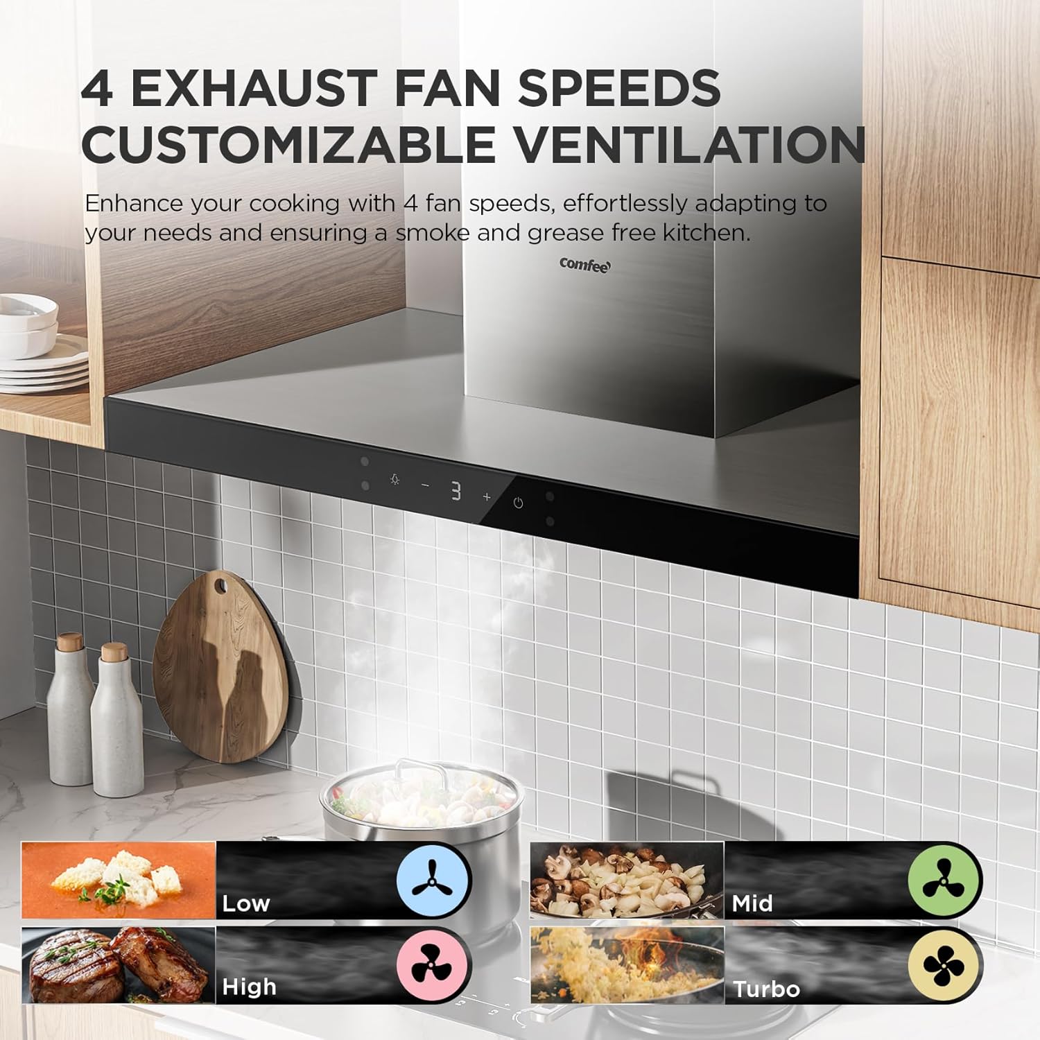 COMFEE 90cm A+++ Cooker Hood 90M77 | 650m³/h Gesture Control - Image 4