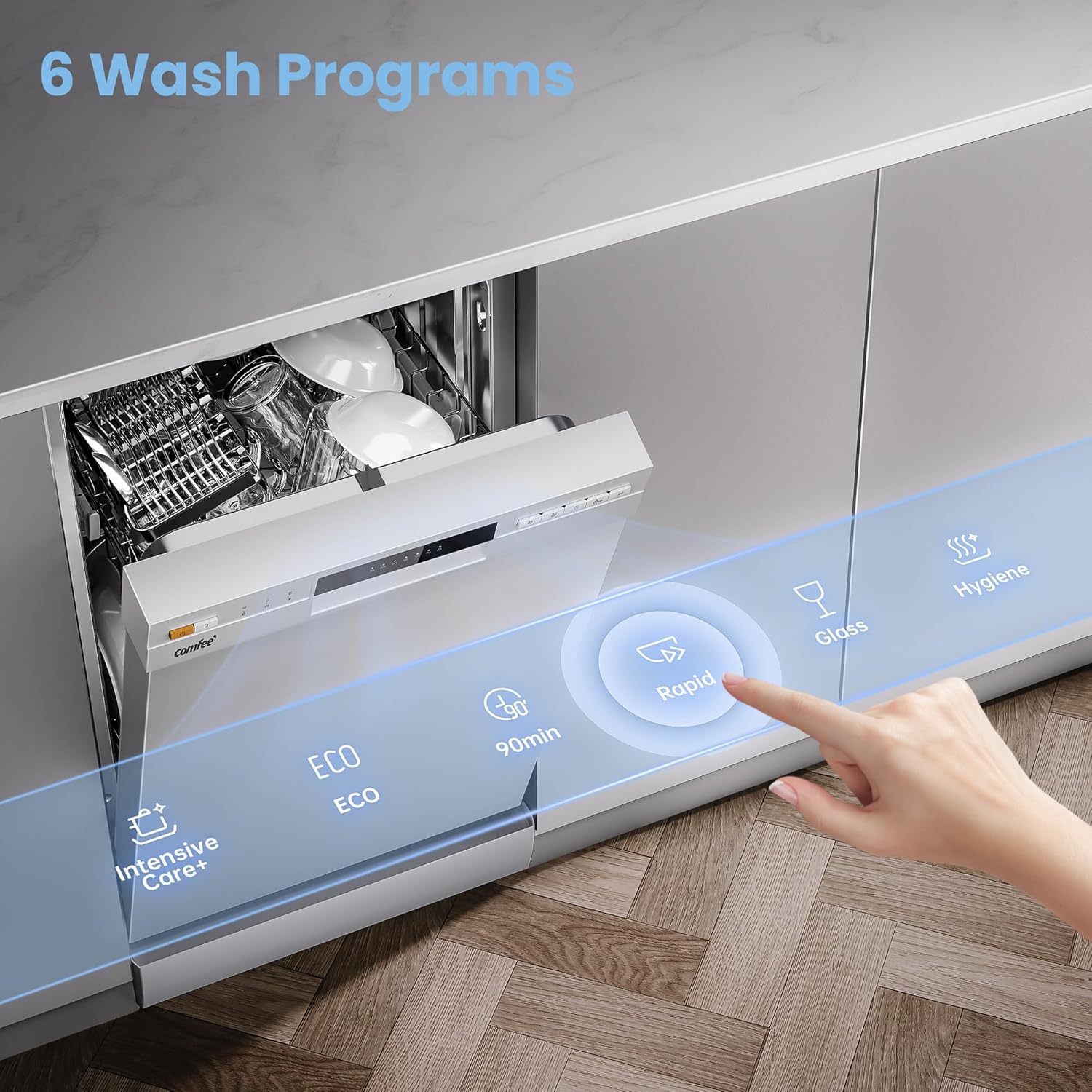 COMFEE' Slimline 45cm | 10-Place Freestanding Dishwasher UK - Image 5