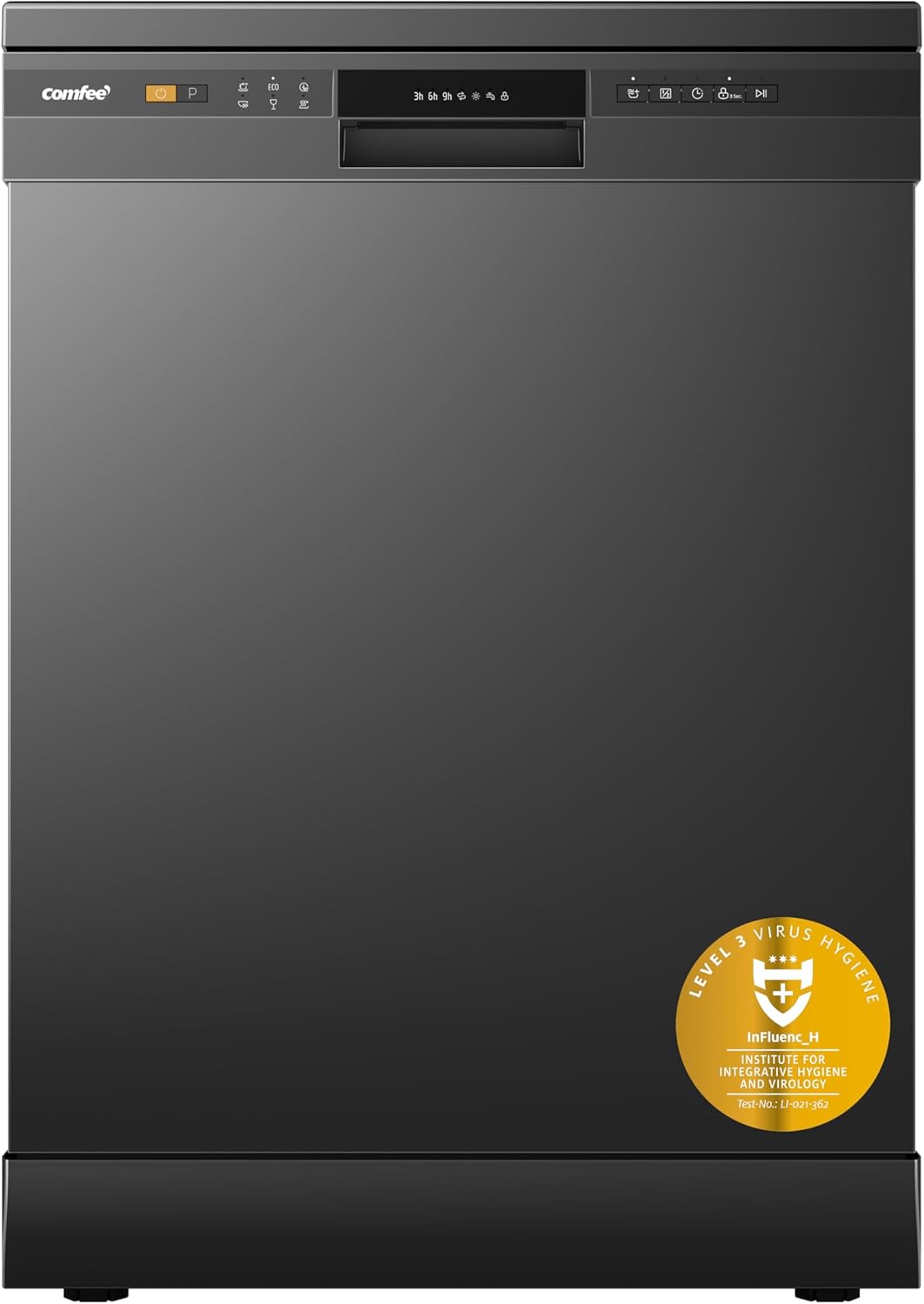 COMFEE' Full Size 60cm Black | 12-Place Freestanding Dishwasher
