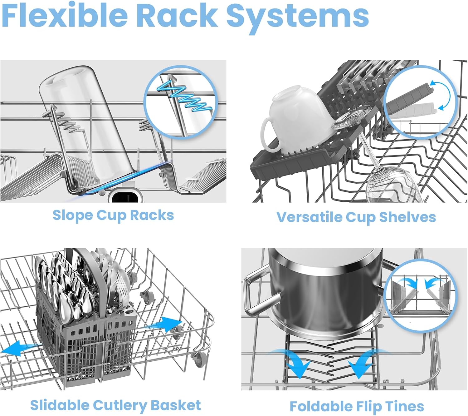 COMFEE' Full Size 14 Place Dishwasher | 44dB Silent-Tech | Stainless Steel - Image 2