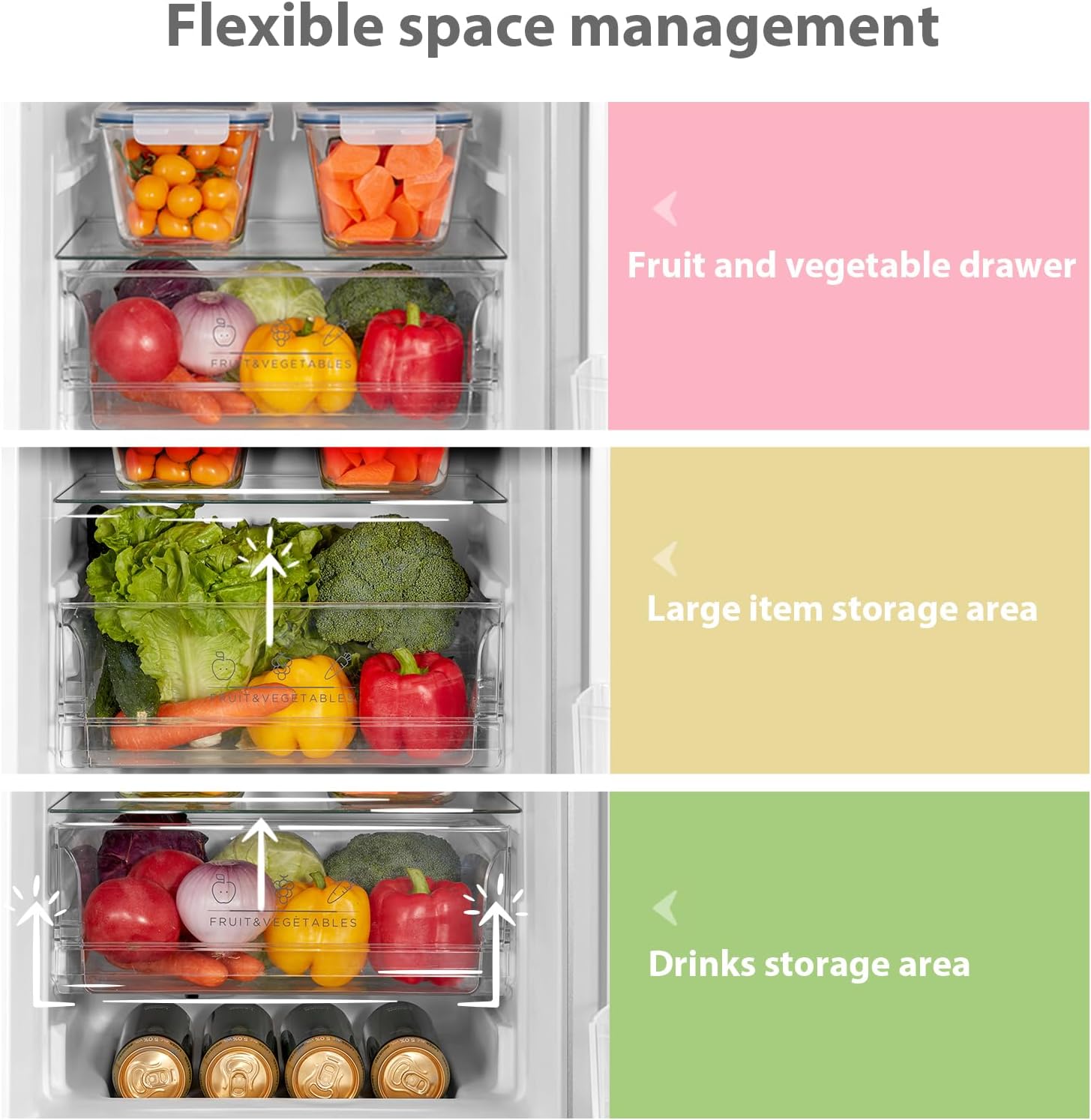 COMFEE RCB169BL2UK(E) | 174L Freestanding Fridge Freezer - Low Frost White Refrigerator - Image 8