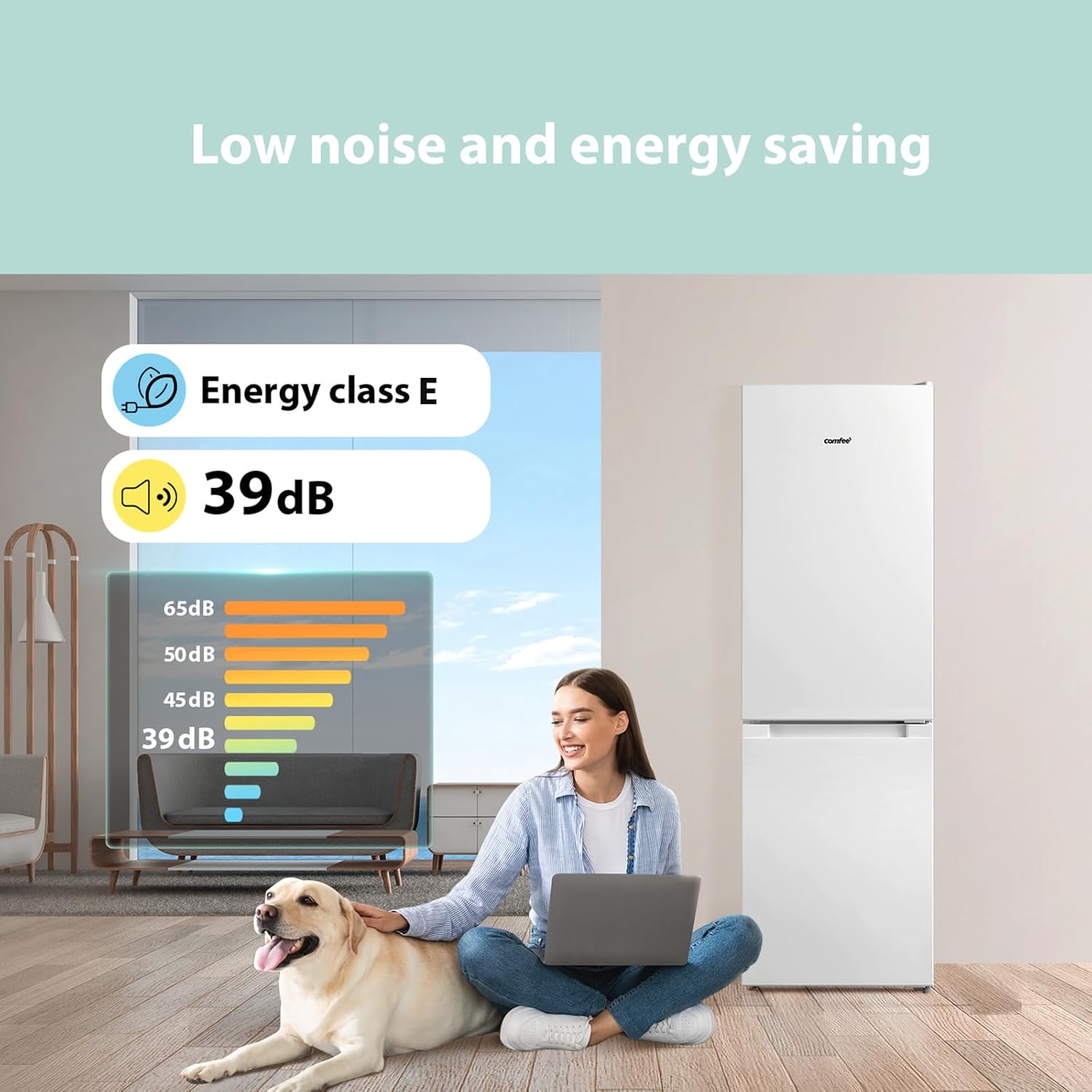 COMFEE RCB169BL2UK(E) | 174L Freestanding Fridge Freezer - Low Frost White Refrigerator - Image 5