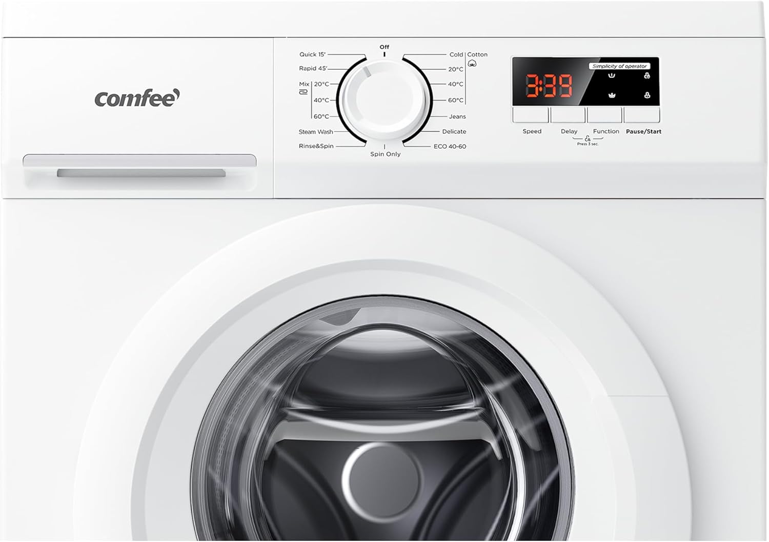 COMFEE' 9KG Freestanding Washing Machine | 1400RPM Steam Wash with BLDC Inverter Motor - Image 3