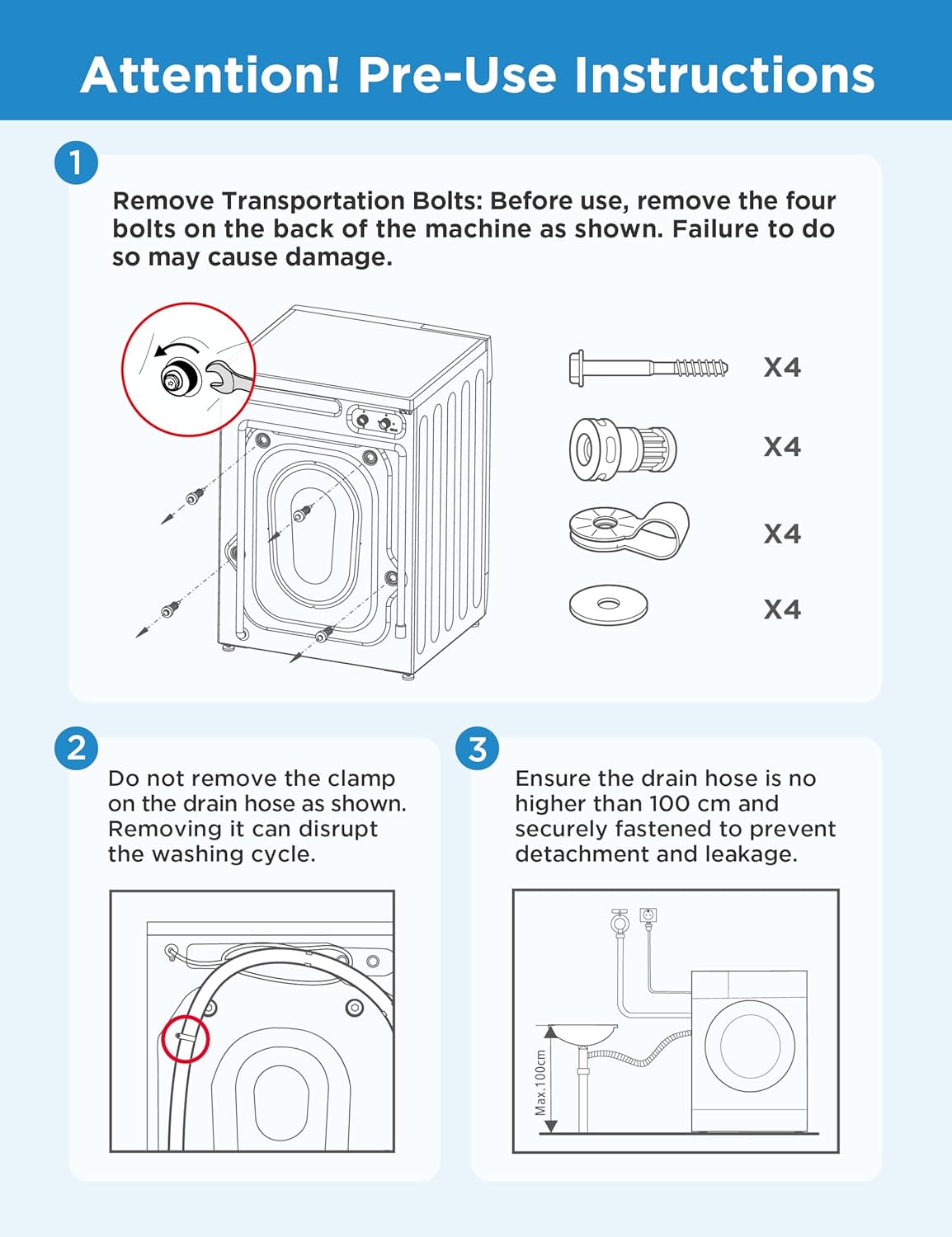 COMFEE' 9KG Freestanding Washing Machine | 1400RPM Steam Wash with BLDC Inverter Motor - Image 8