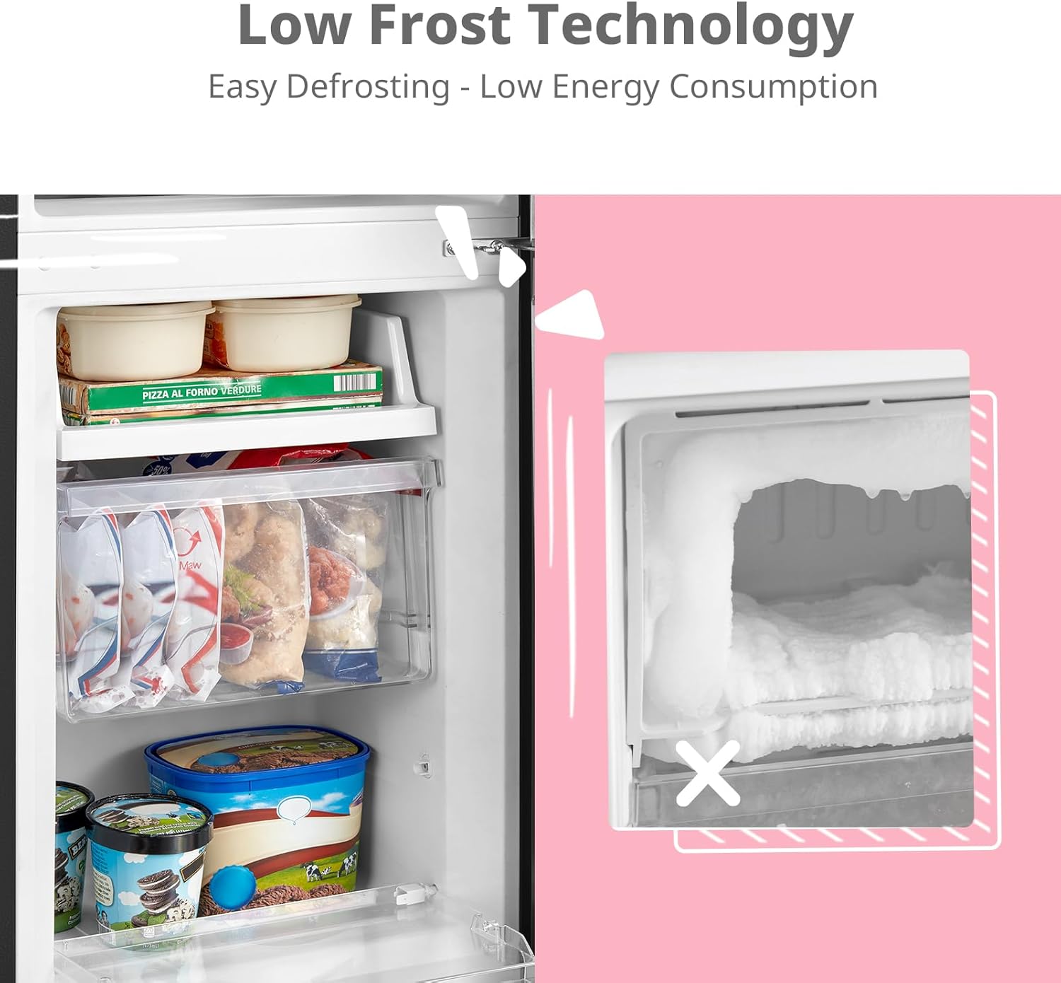 COMFEE RCB169BL2UK(E) | 174L Freestanding Fridge Freezer - Low Frost Black Refrigerator - Image 4