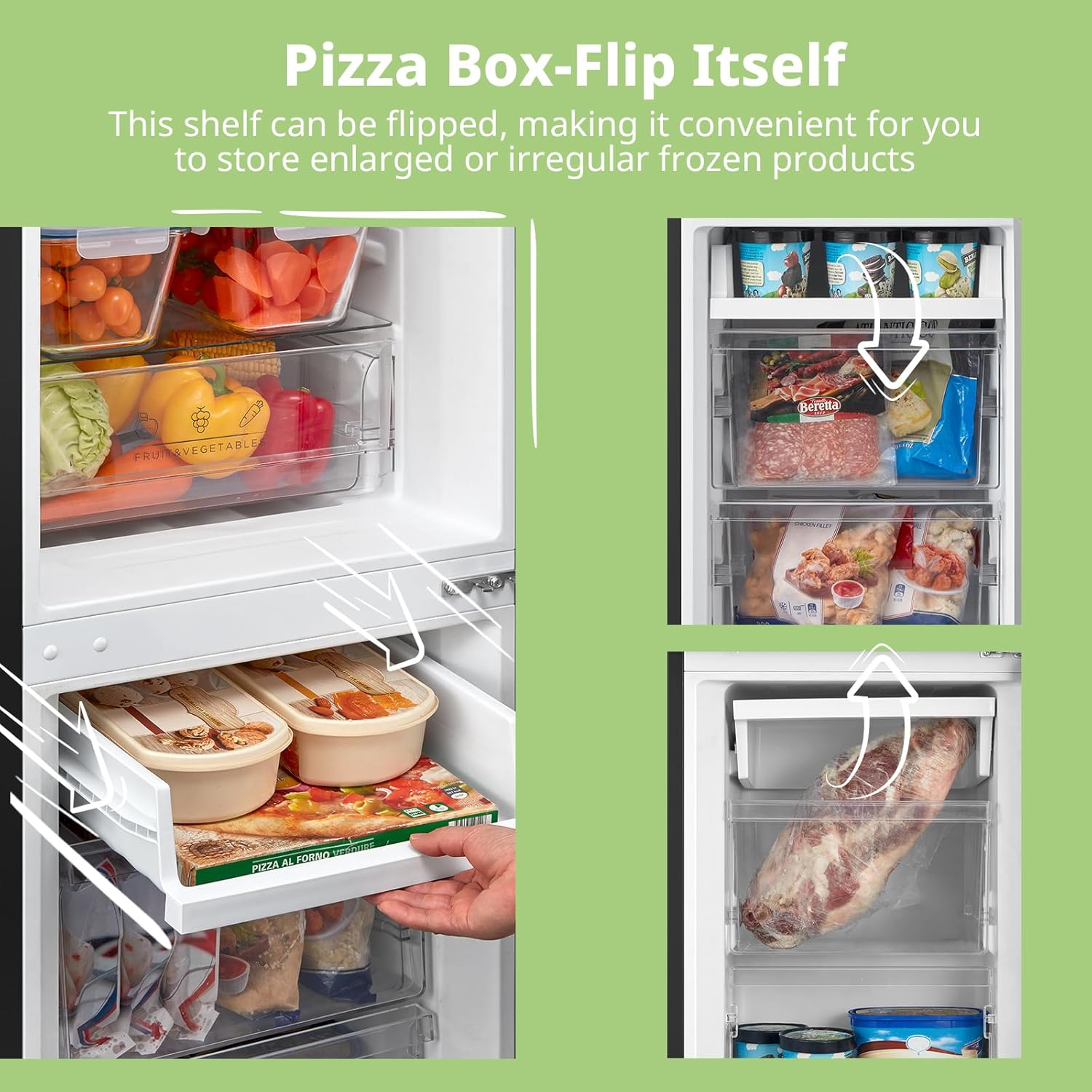 COMFEE RCB169BL2UK(E) | 174L Freestanding Fridge Freezer - Low Frost White Refrigerator - Image 2