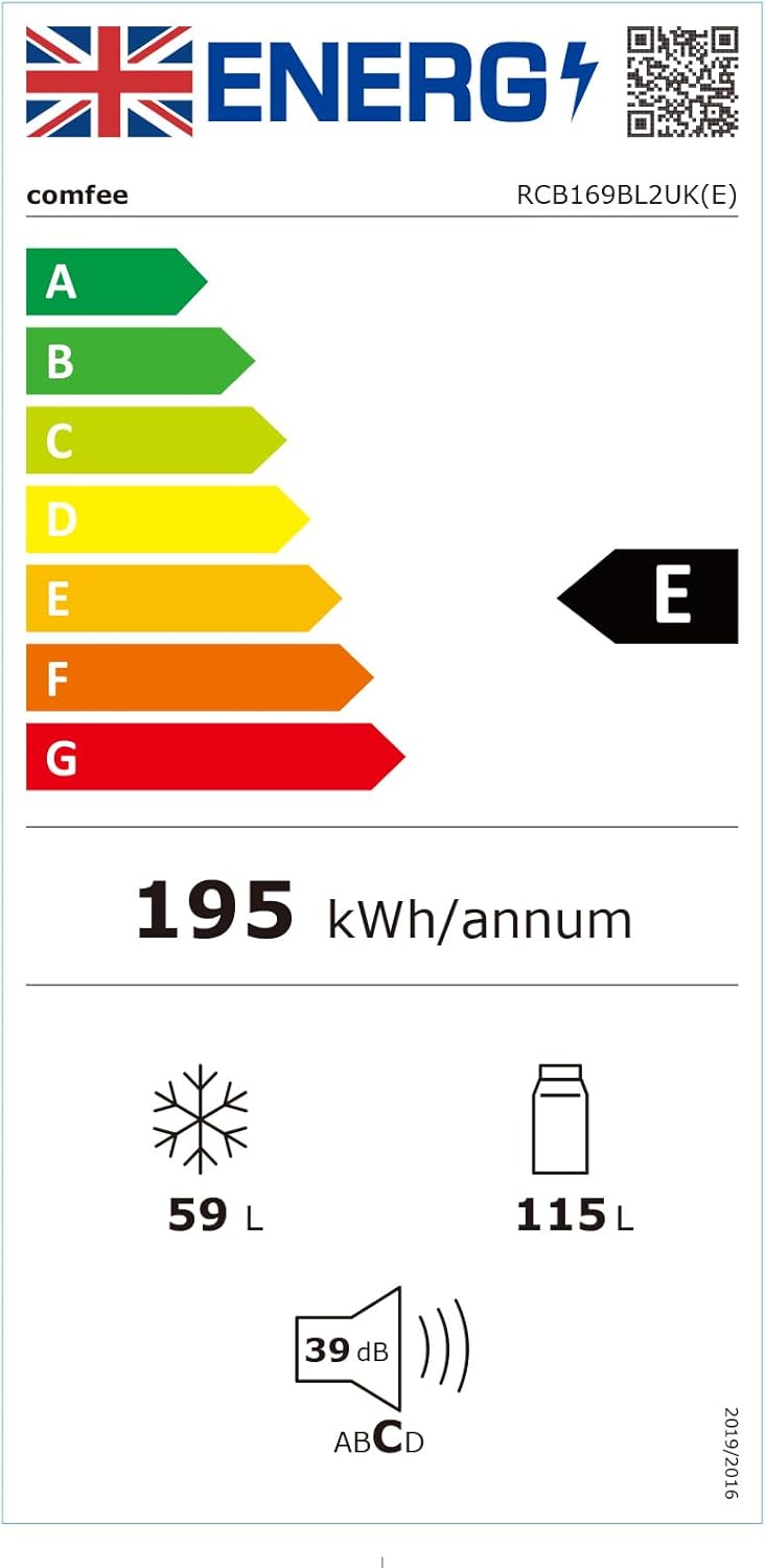 COMFEE RCB169BL2UK(E) | 174L Freestanding Fridge Freezer - Low Frost White Refrigerator - Image 9