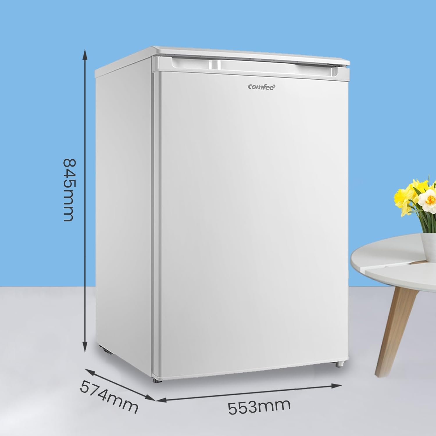 COMFEE RCD133WH2(E) | 131L Under Counter Larder Fridge - Freestanding White Refrigerator - Image 3